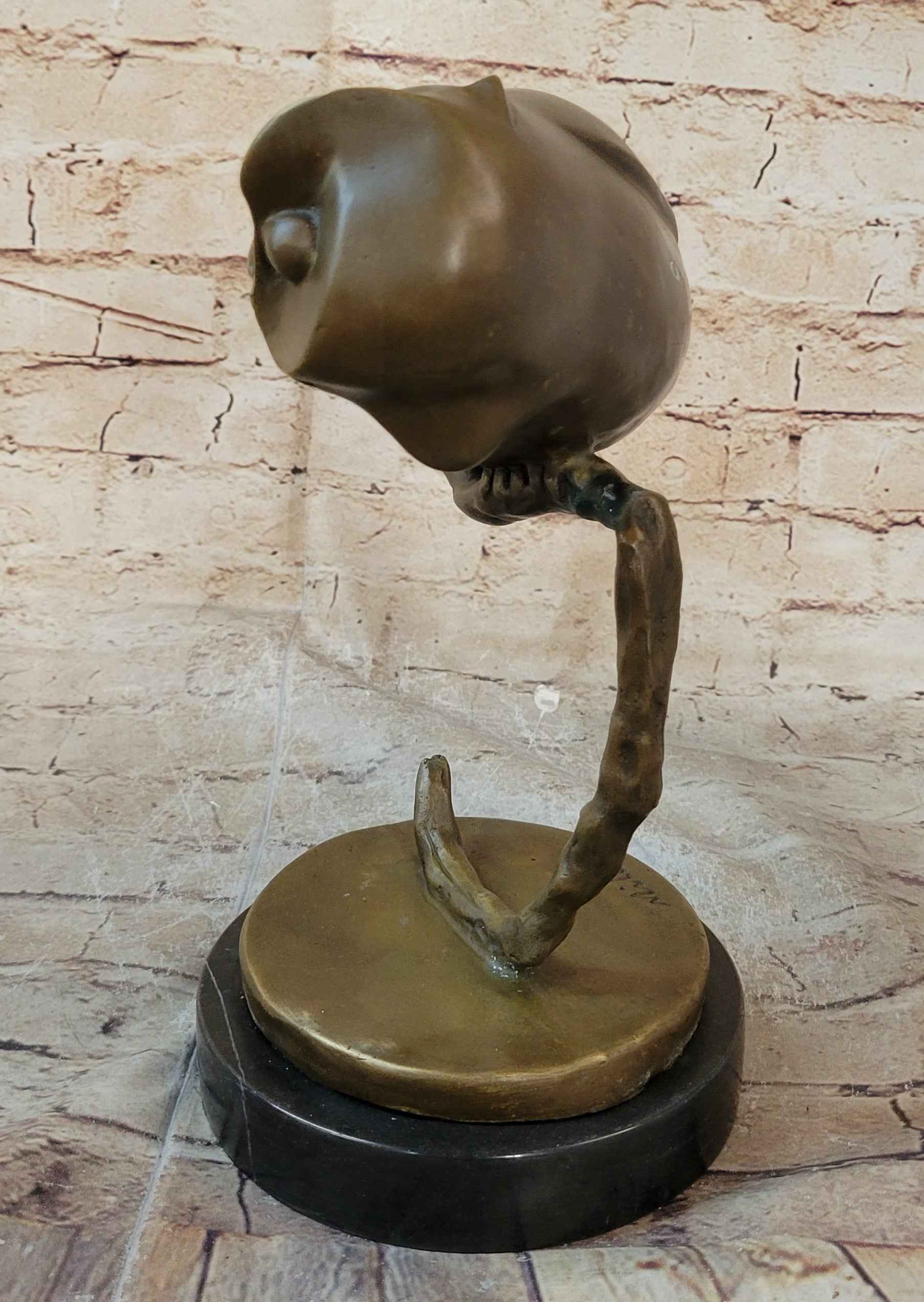 Modern Art Abstract Owl Bird Sculpture Statue Figure on Marble Base 10" x 10"
