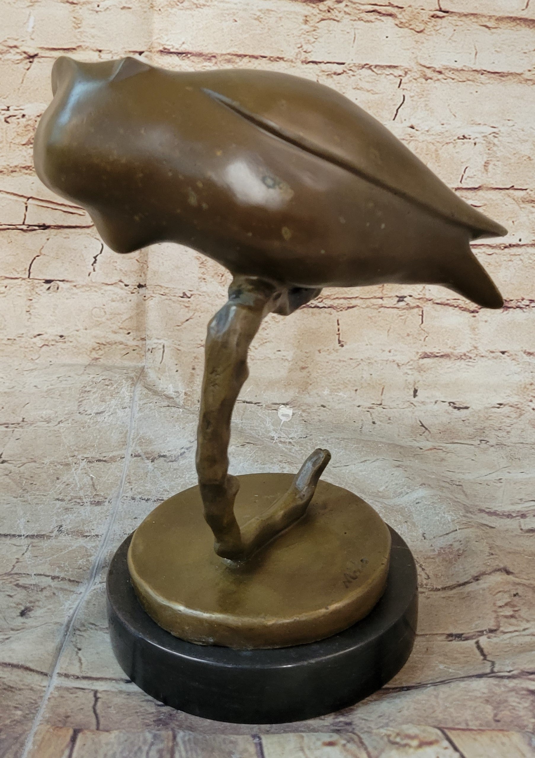 Modern Art Abstract Owl Bird Sculpture Statue Figure on Marble Base 10" x 10"