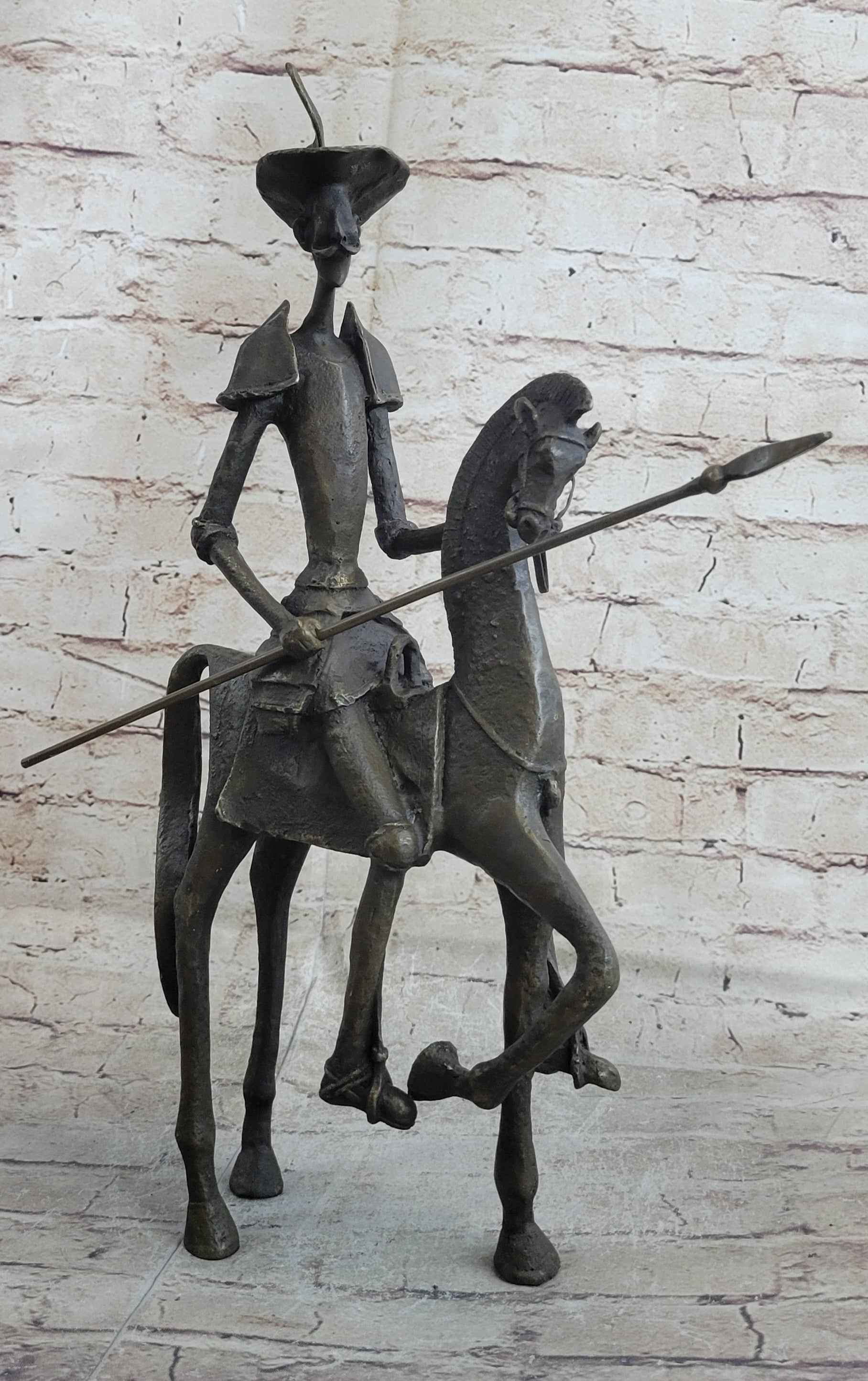Salvador Dali Don Quixote On Horse Bronze Sculpture Statue Mythical Figure Art