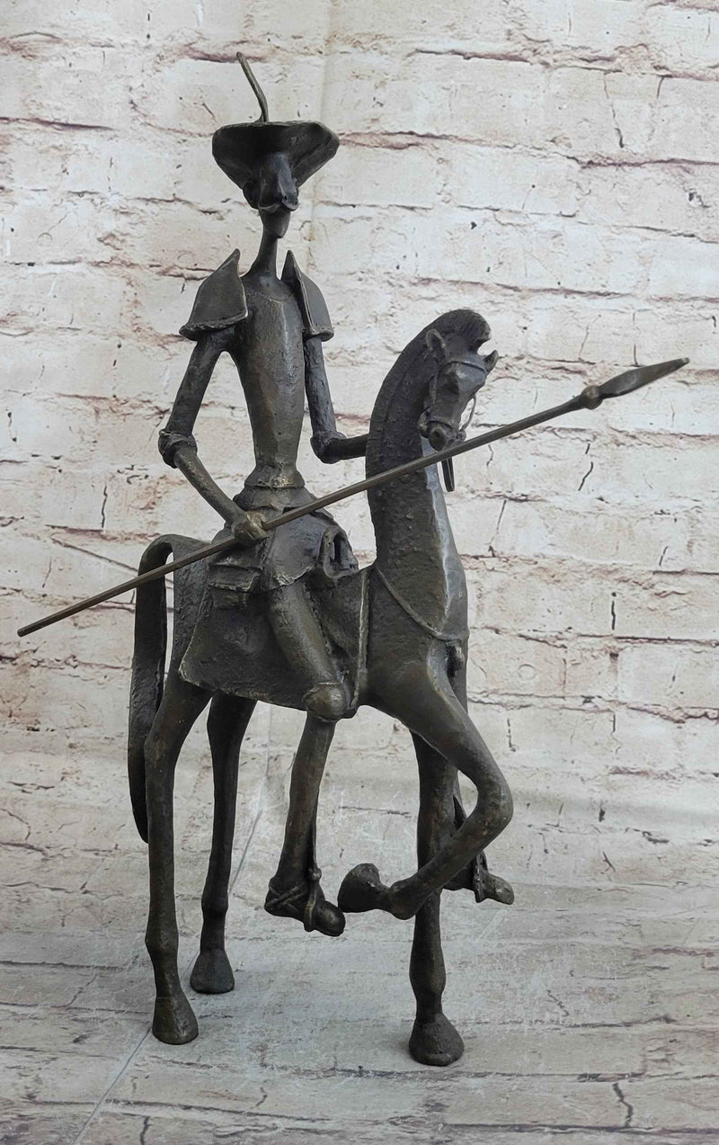 Salvador Dali Don Quixote On Horse Bronze Sculpture Statue Mythical Figure Art