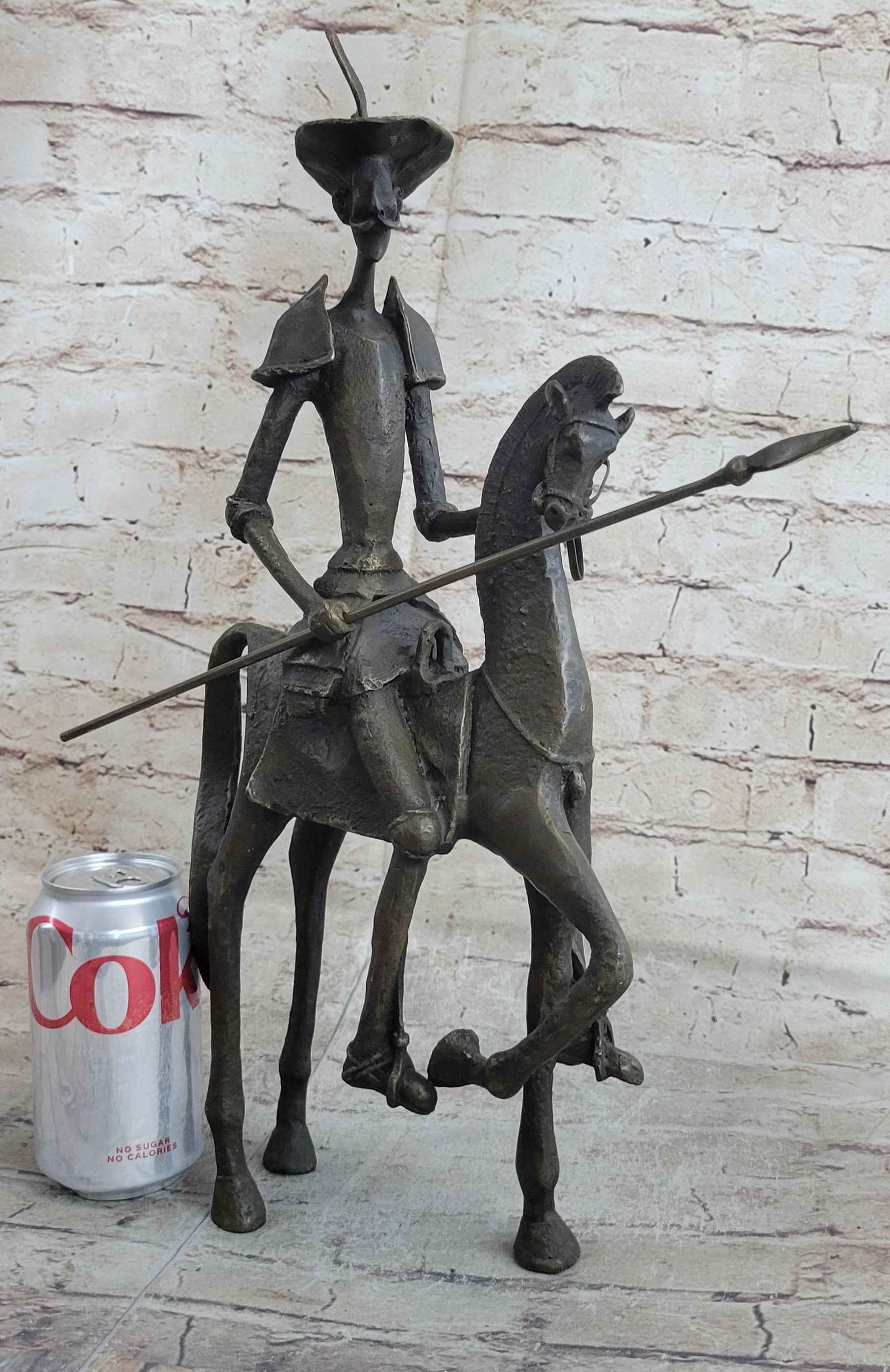 Salvador Dali Don Quixote On Horse Bronze Sculpture Statue Mythical Figure Art