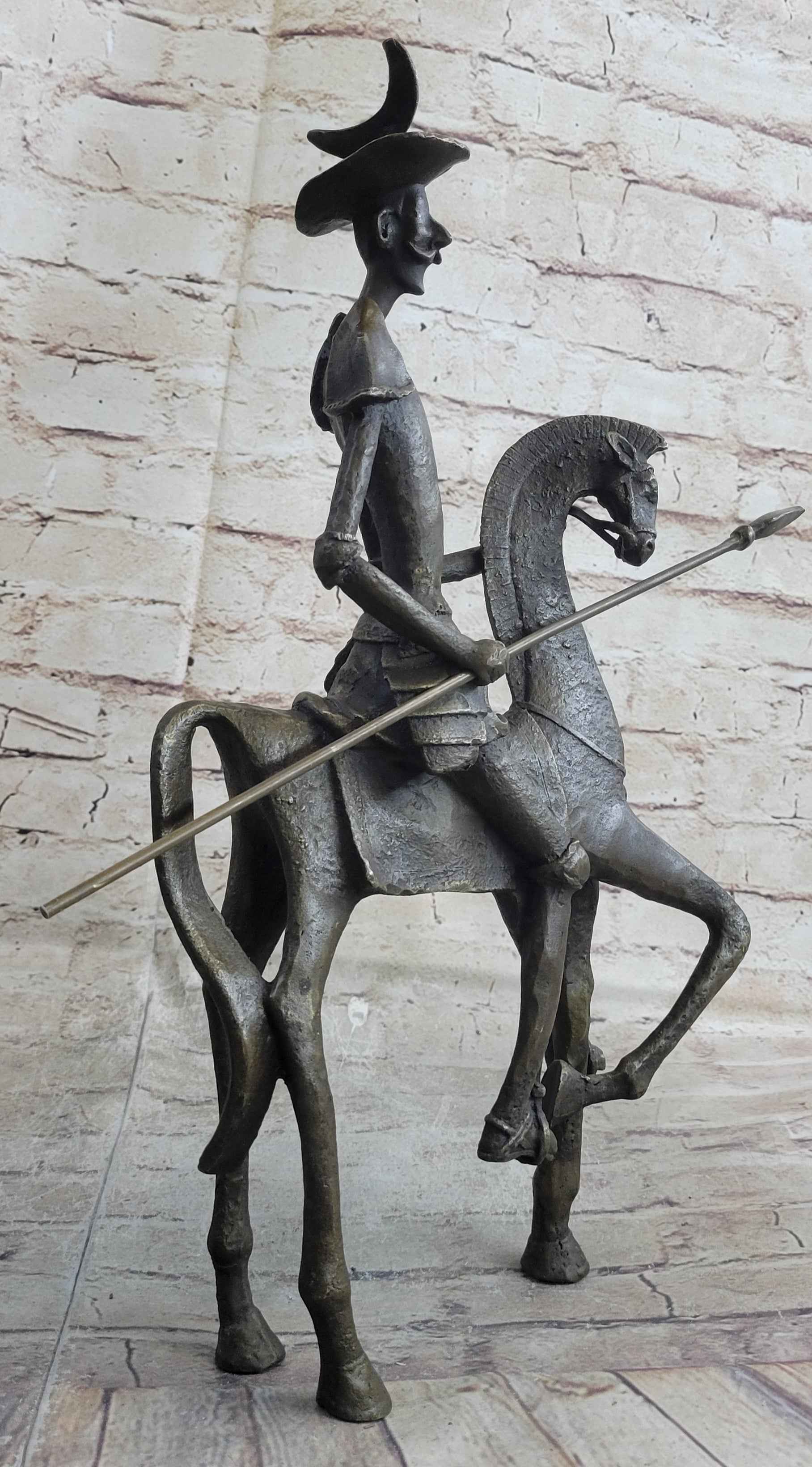 Salvador Dali Don Quixote On Horse Bronze Sculpture Statue Mythical Figure Art