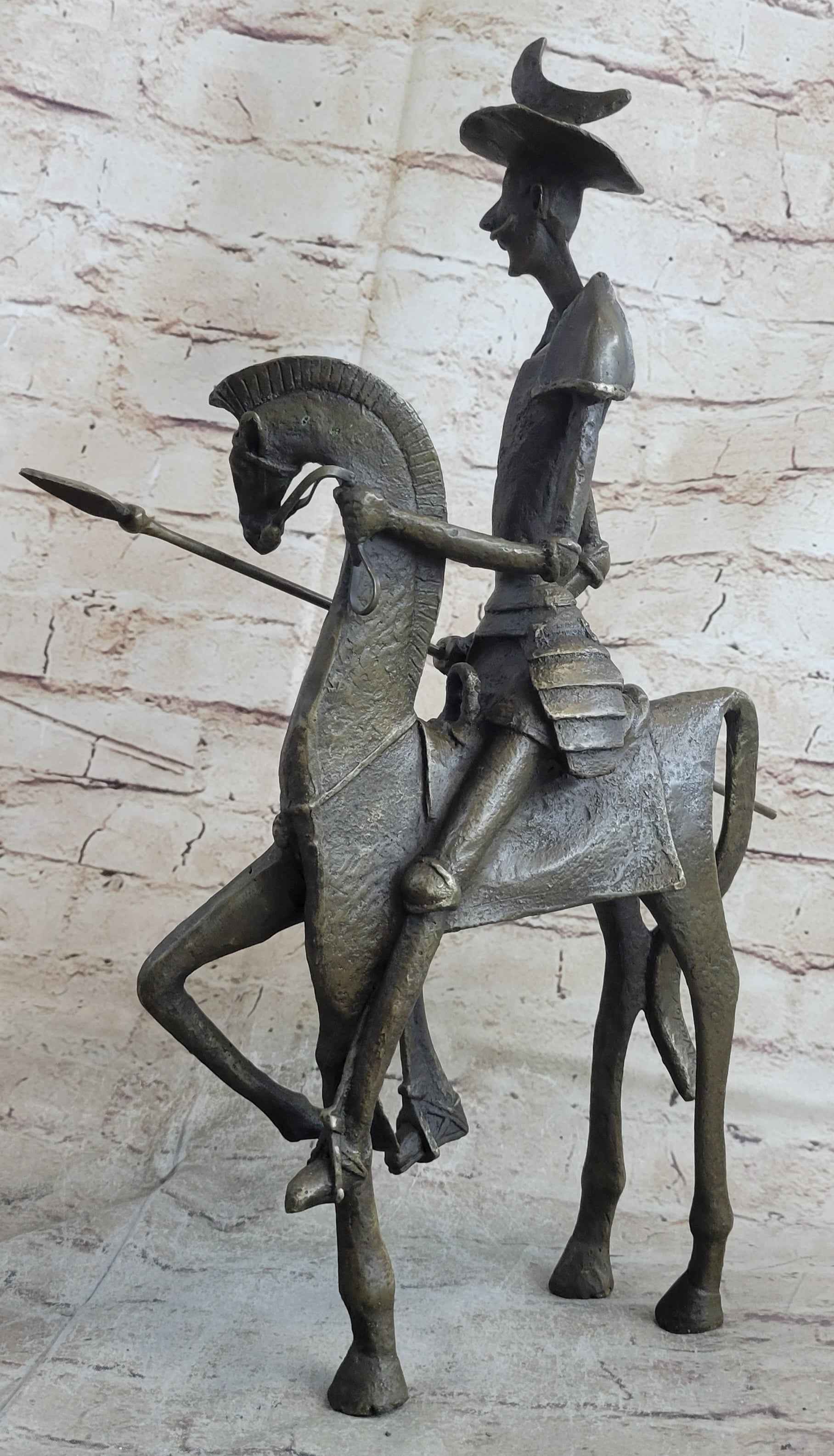 Salvador Dali Don Quixote On Horse Bronze Sculpture Statue Mythical Figure Art