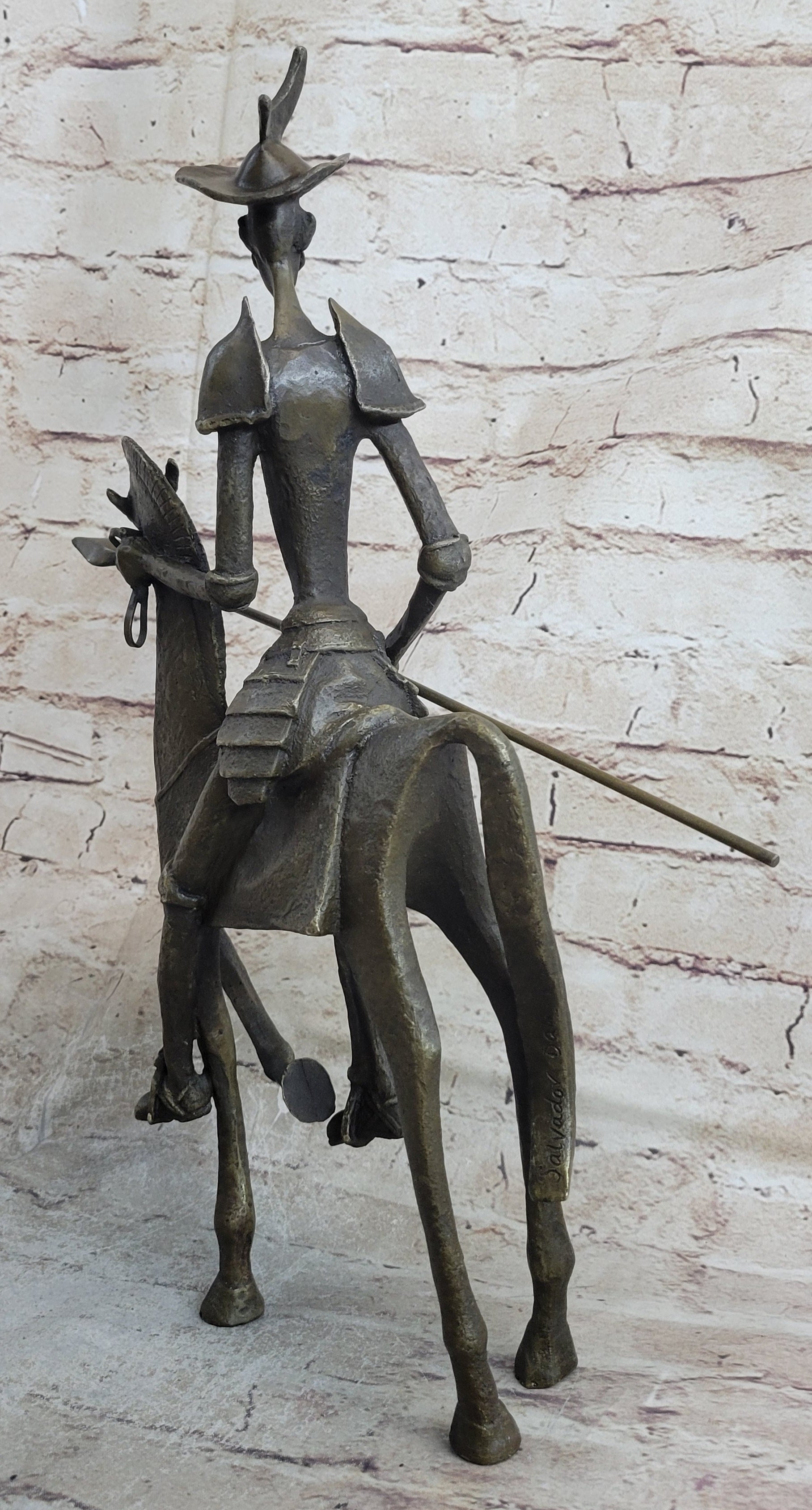Salvador Dali Don Quixote On Horse Bronze Sculpture Statue Mythical Figure Art