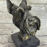 100% Solid Bronze Schnauzer Scottish Terrier Dog Animal Bookend Sculpture Figurine