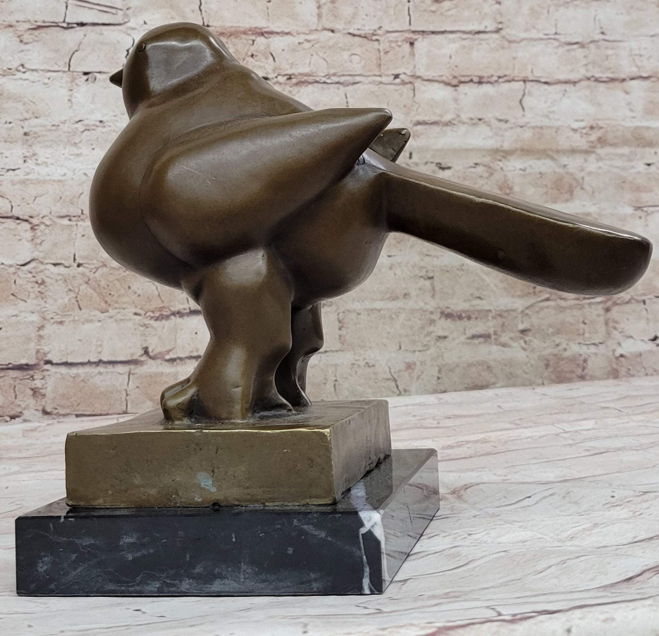 BIRD by Fernando Botero Bronze Pigeon Dove Statue Sculpture Marble Base 10" x 8"