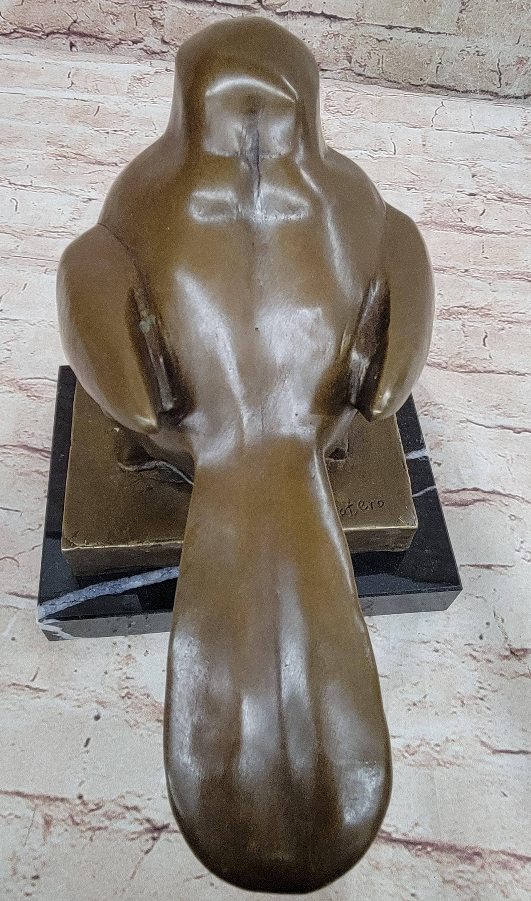 BIRD by Fernando Botero Bronze Pigeon Dove Statue Sculpture Marble Base 10" x 8"