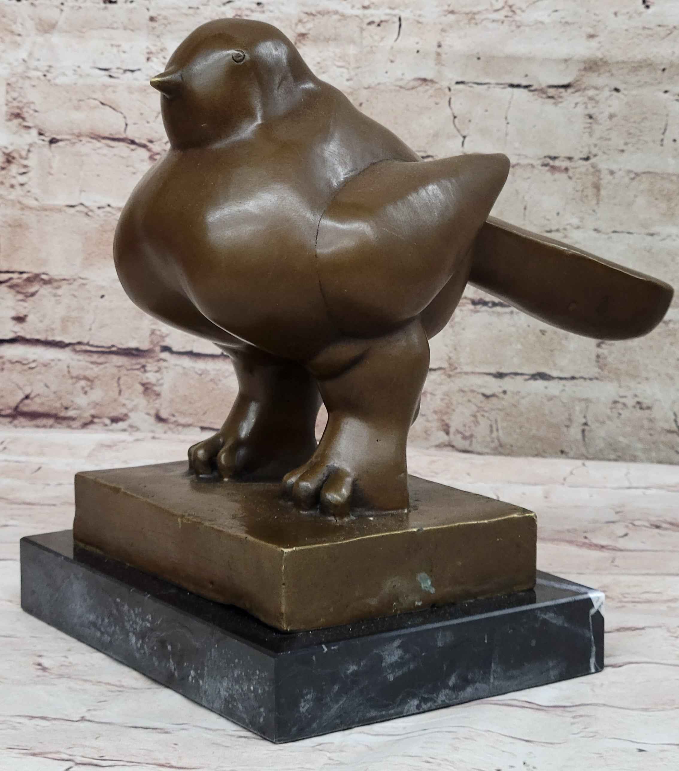 BIRD by Fernando Botero Bronze Pigeon Dove Statue Sculpture Marble Base 10" x 8"