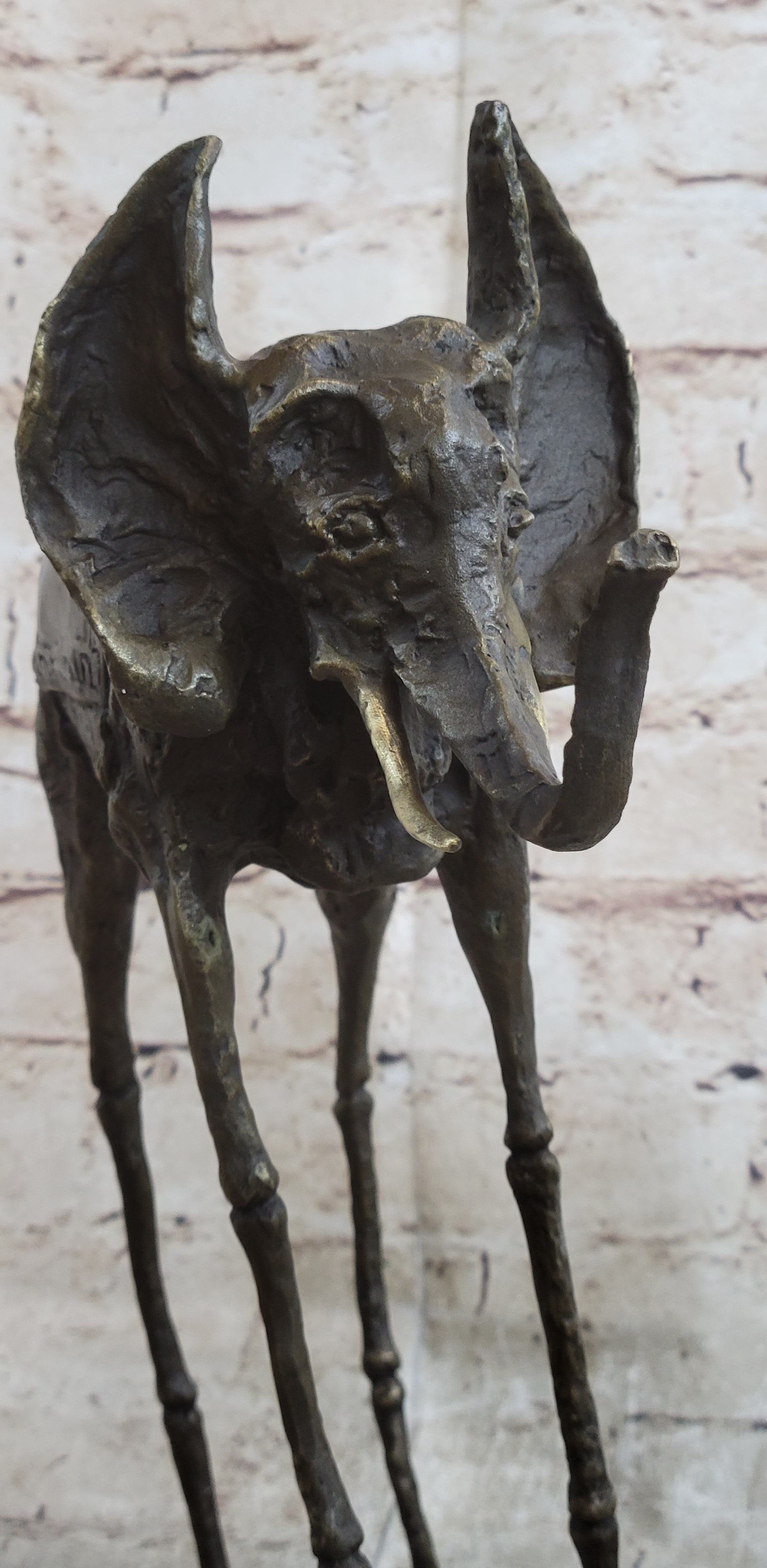 Salvador Dali Surrealist Elephant with Long Legs Bronze Metal Sculpture Statue Figurine