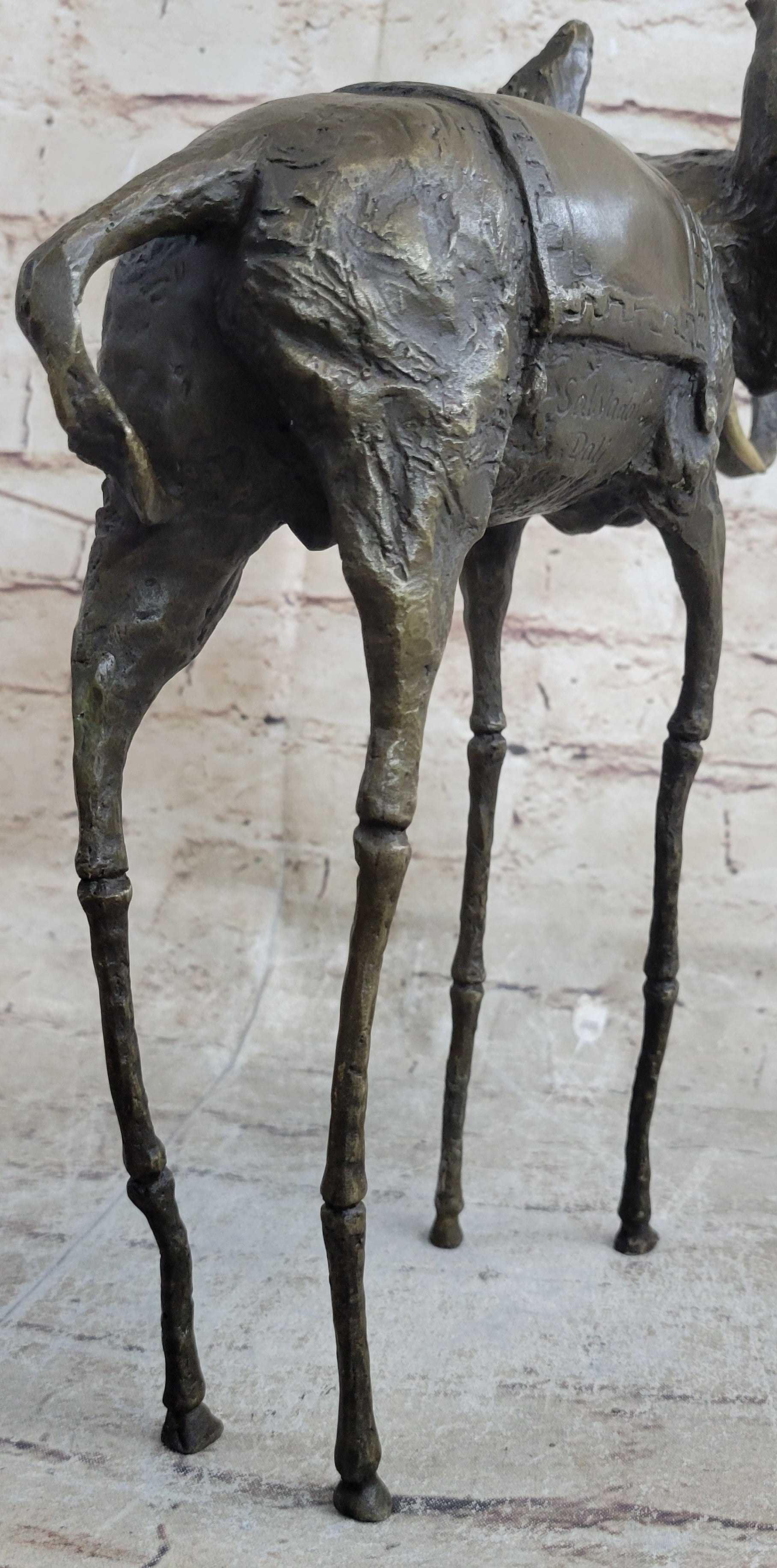 Salvador Dali Surrealist Elephant with Long Legs Bronze Metal Sculpture Statue Figurine