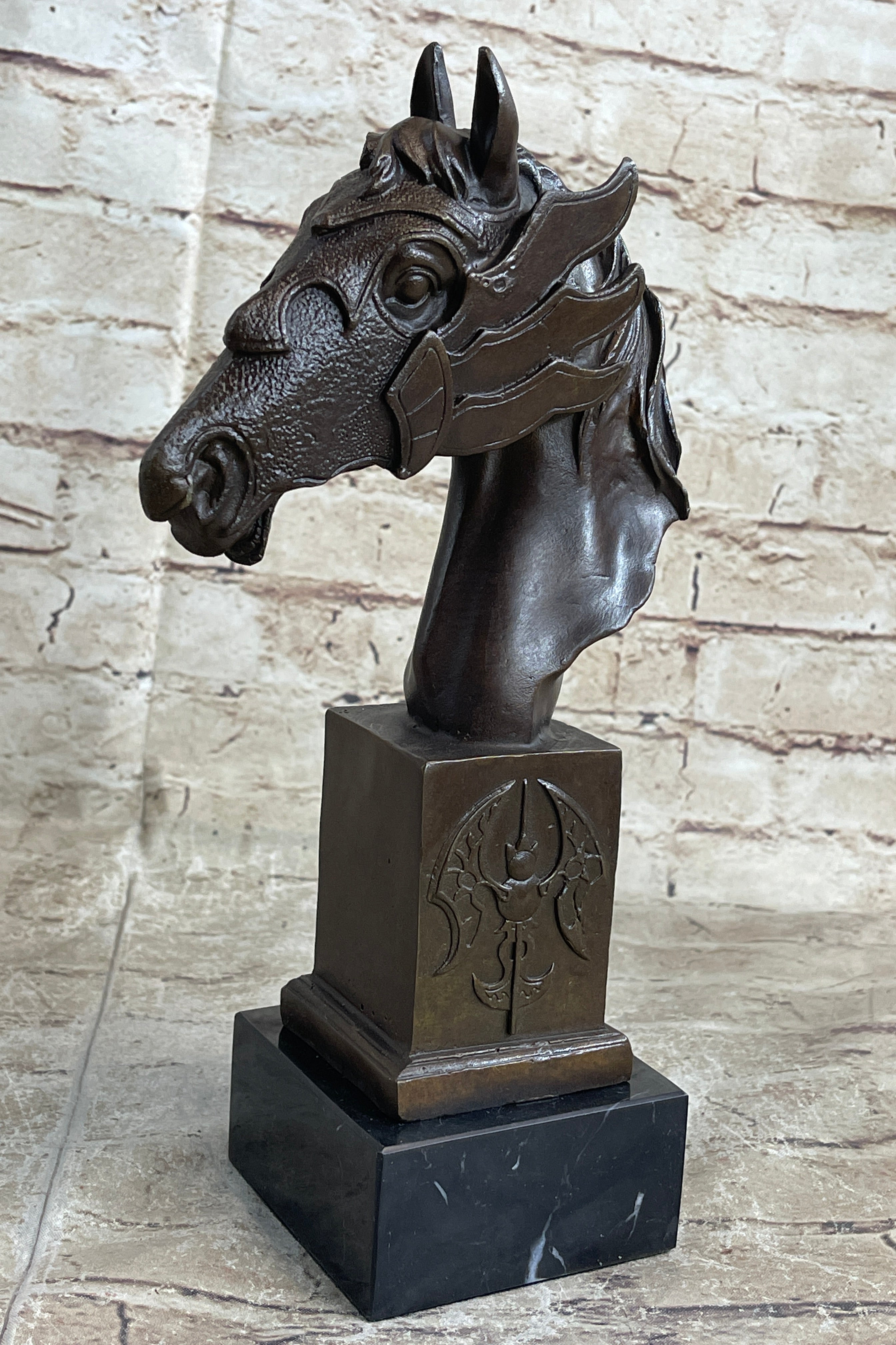 Horse Head Bronze Bust Statue Sculpture Figure Original Art Decor Equestrian 10.5" x 6"