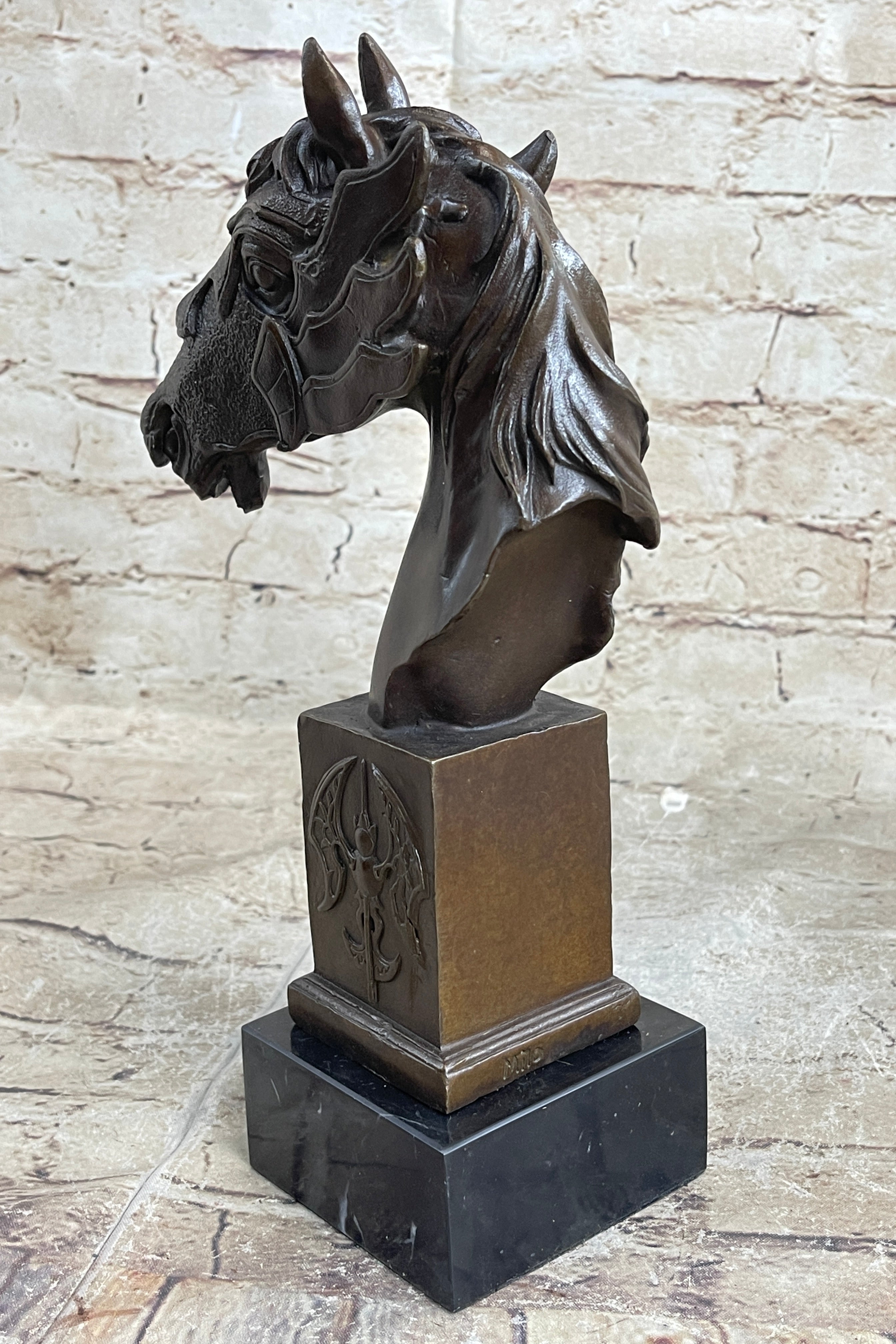 Horse Head Bronze Bust Statue Sculpture Figure Original Art Decor Equestrian 10.5" x 6"