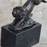 Hot Cast Jumping Lion by Barye French Animal Artist Bronze Sculpture Figurine NR