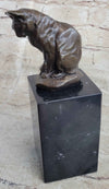 Signed Original House Cat Hot Cast Bronze Statue Sculpture Figurine Home Decor
