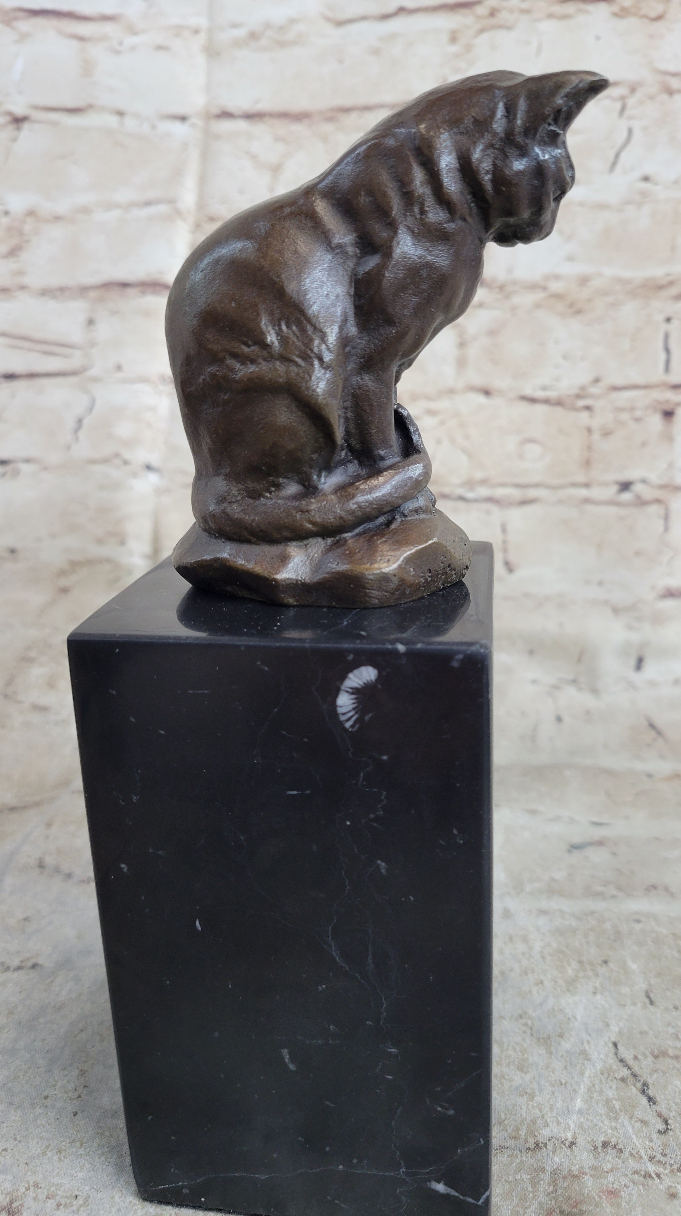 Signed Original House Cat Hot Cast Bronze Statue Sculpture Figurine Home Decor