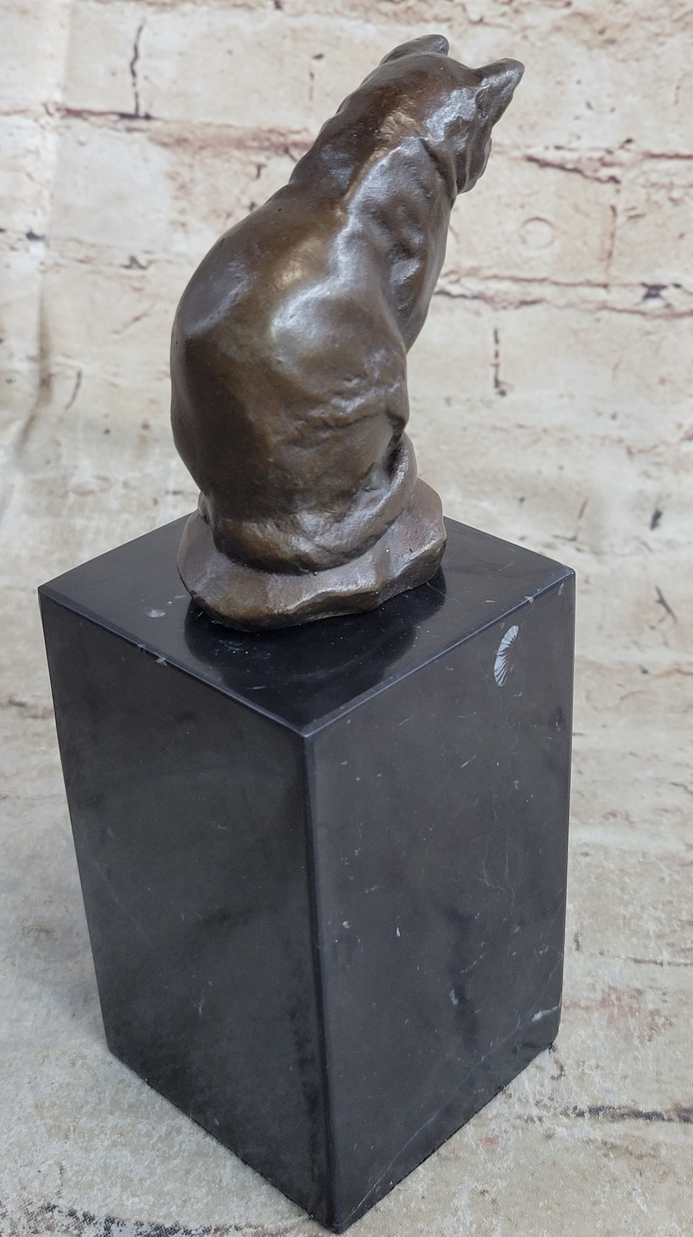 Signed Original House Cat Hot Cast Bronze Statue Sculpture Figurine Home Decor