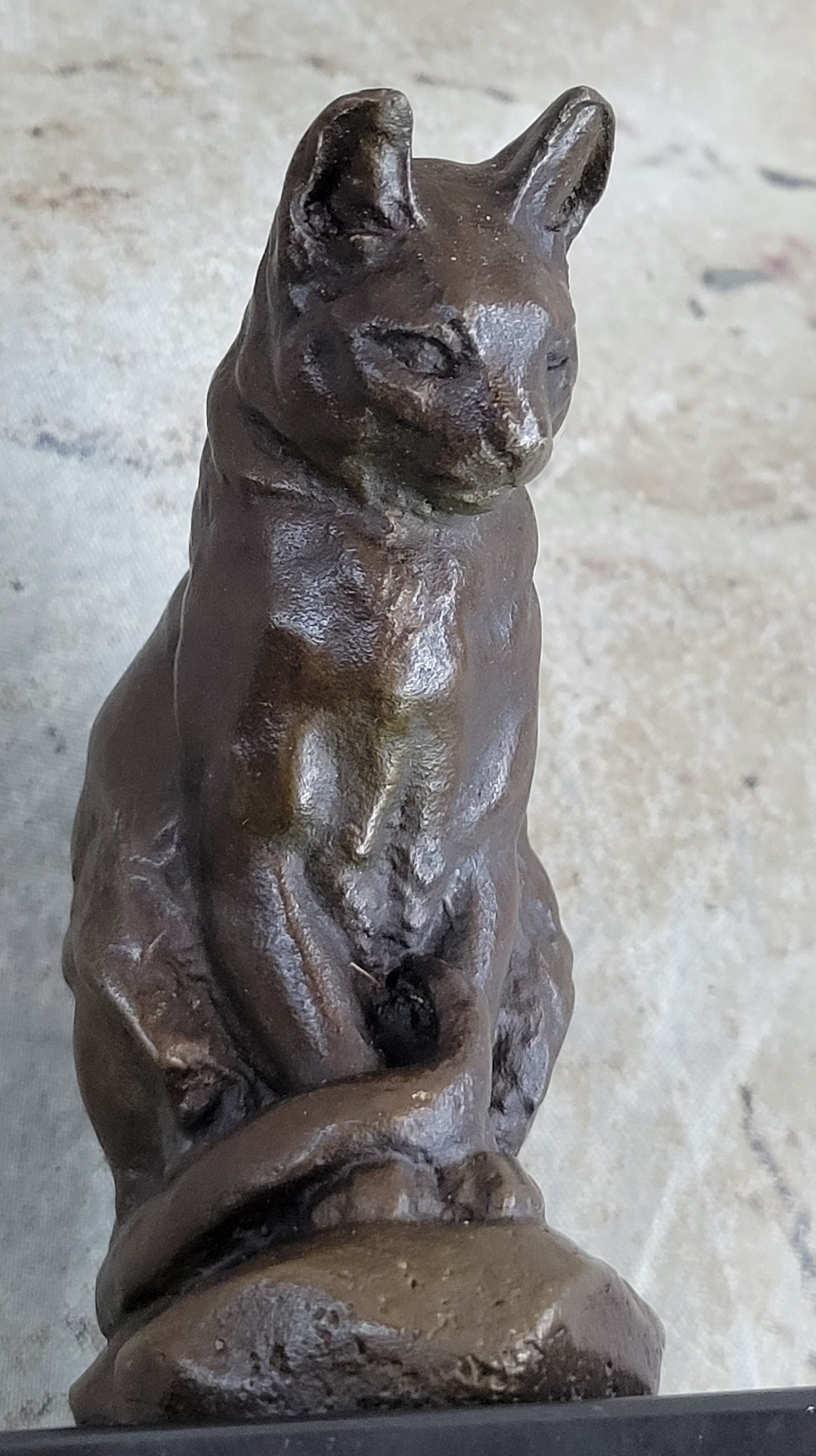 Signed Original House Cat Hot Cast Bronze Statue Sculpture Figurine Home Decor