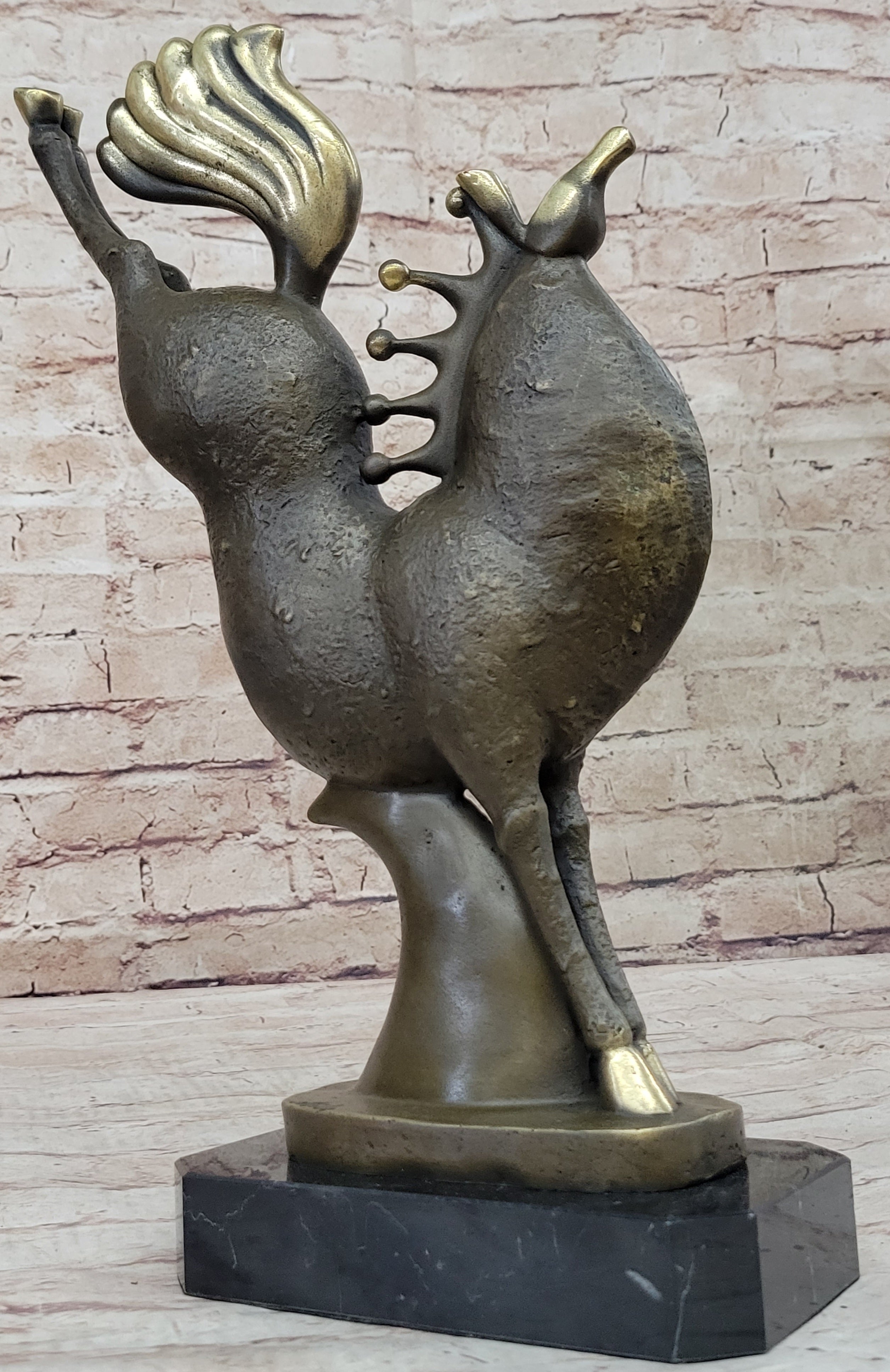 Abstract Modern Art Bucking Chinese Tang Horse Bronze Sculpture Figure by Milo