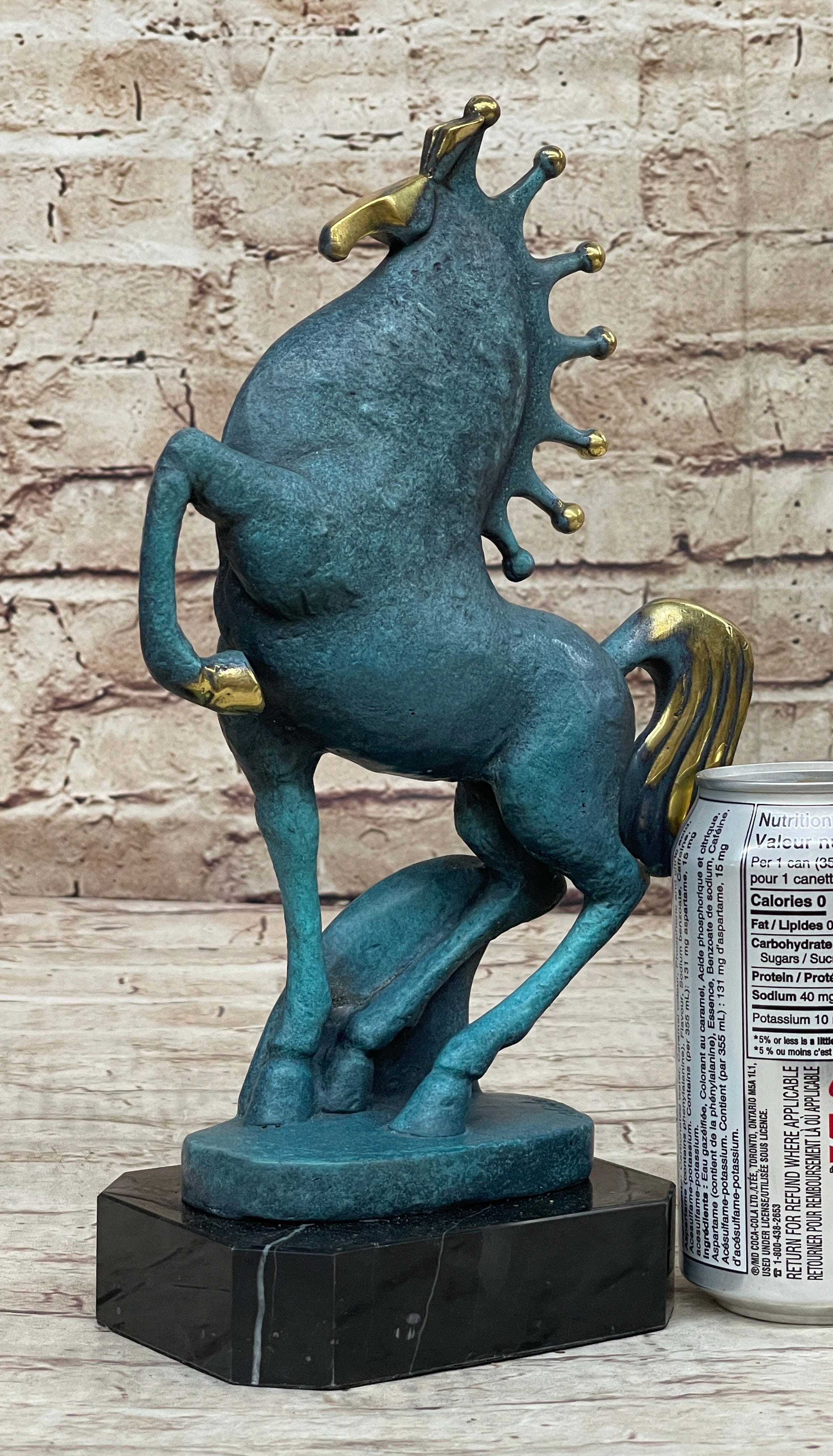 Signed Original Miguel Lopez Tang Horse Abstract Modern Bronze Sculpture Statue