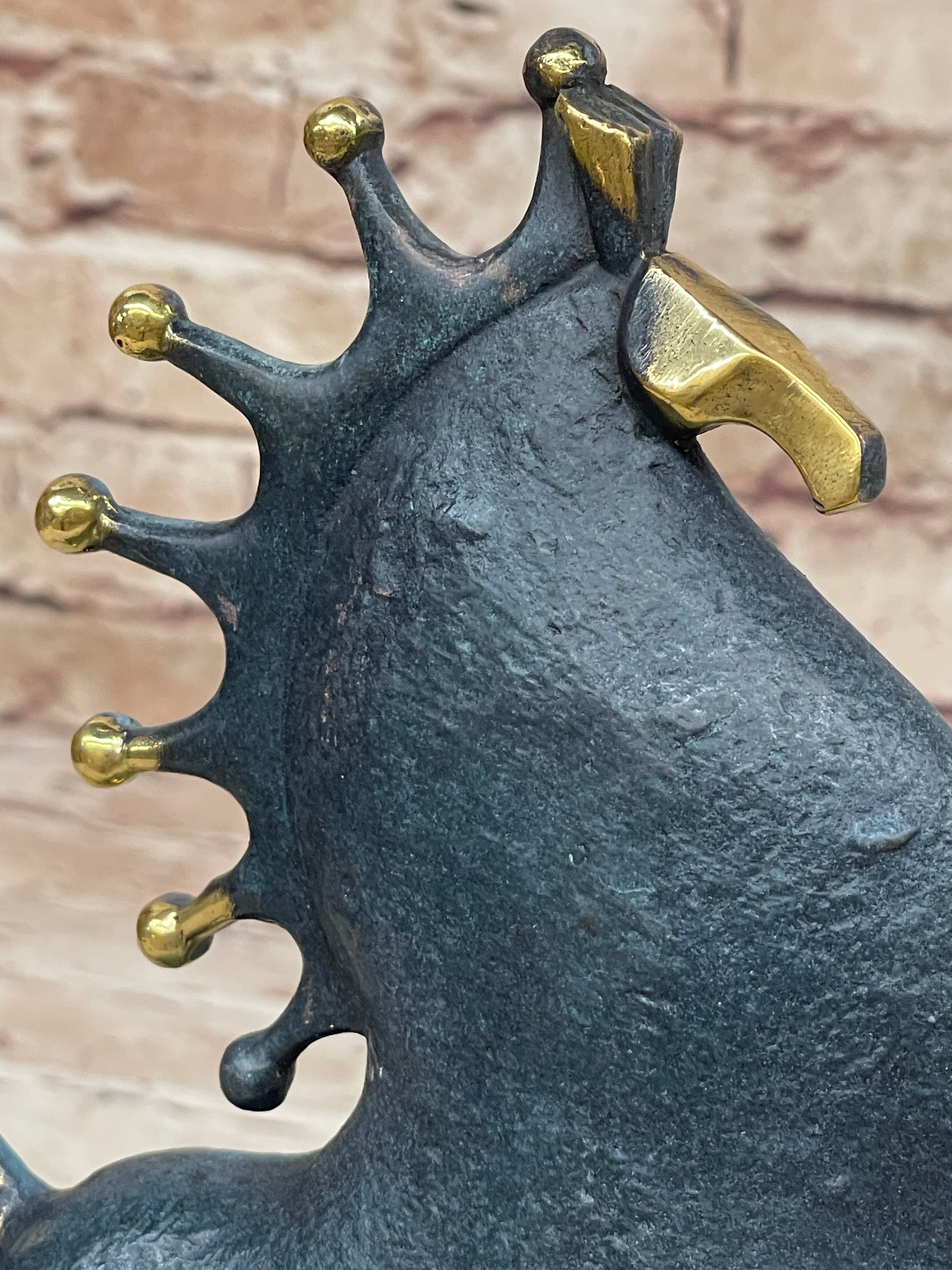 Signed Original Miguel Lopez Tang Horse Abstract Modern Bronze Sculpture Statue