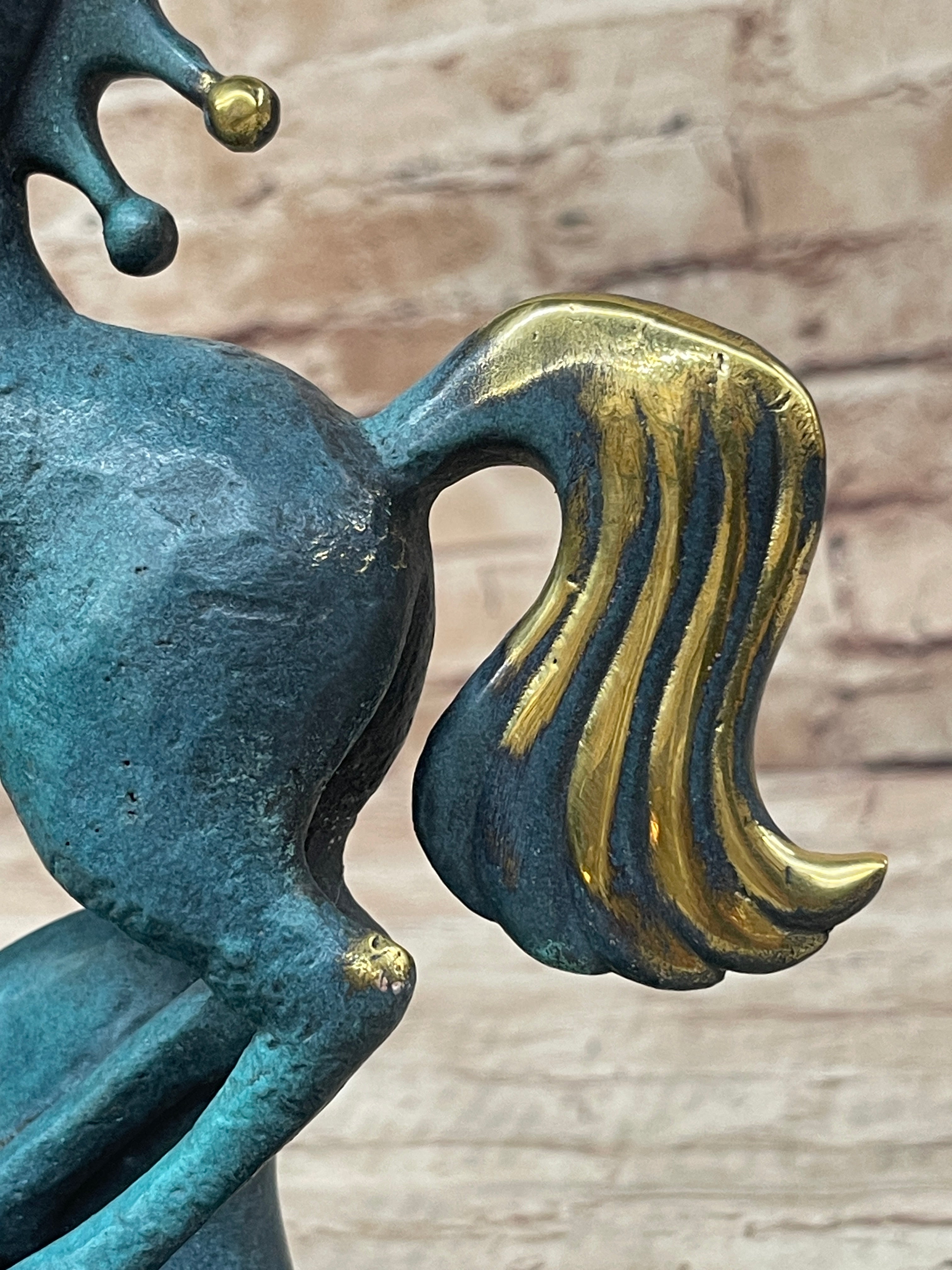 Signed Original Miguel Lopez Tang Horse Abstract Modern Bronze Sculpture Statue