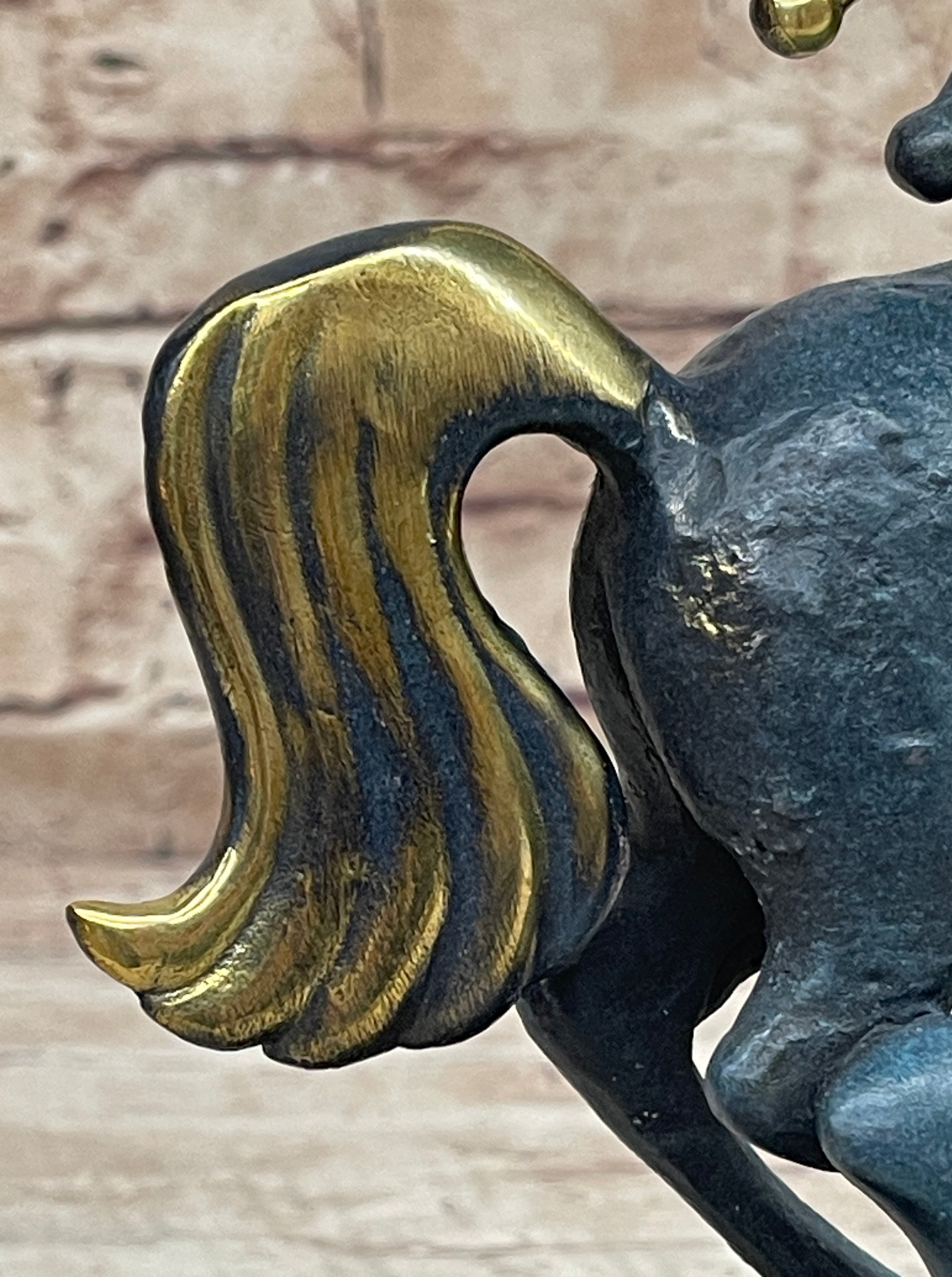 Signed Original Miguel Lopez Tang Horse Abstract Modern Bronze Sculpture Statue