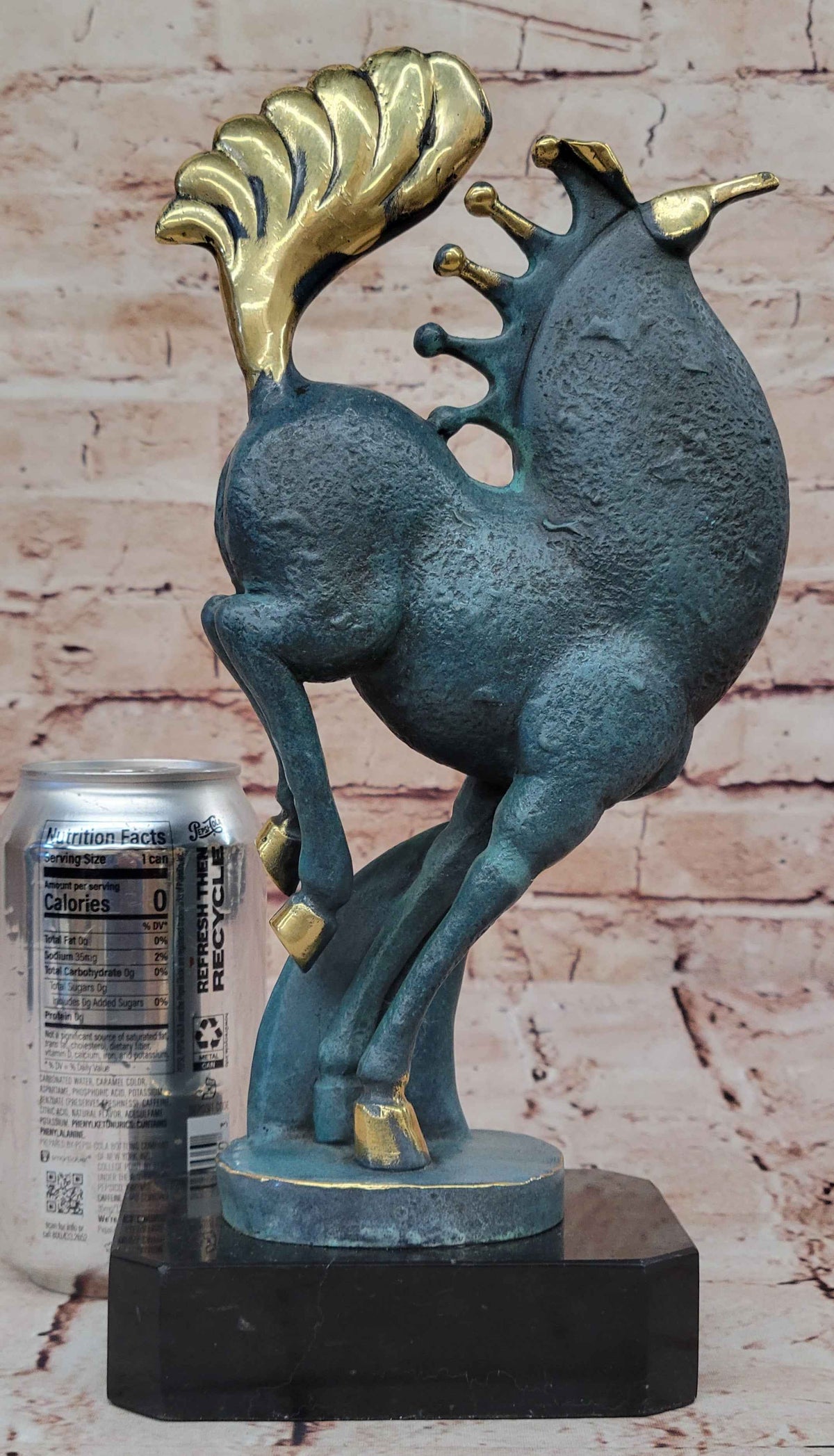Rearing Horse Bronze Sculpture - Abstract Equestrian Wildlife Art Color Patina