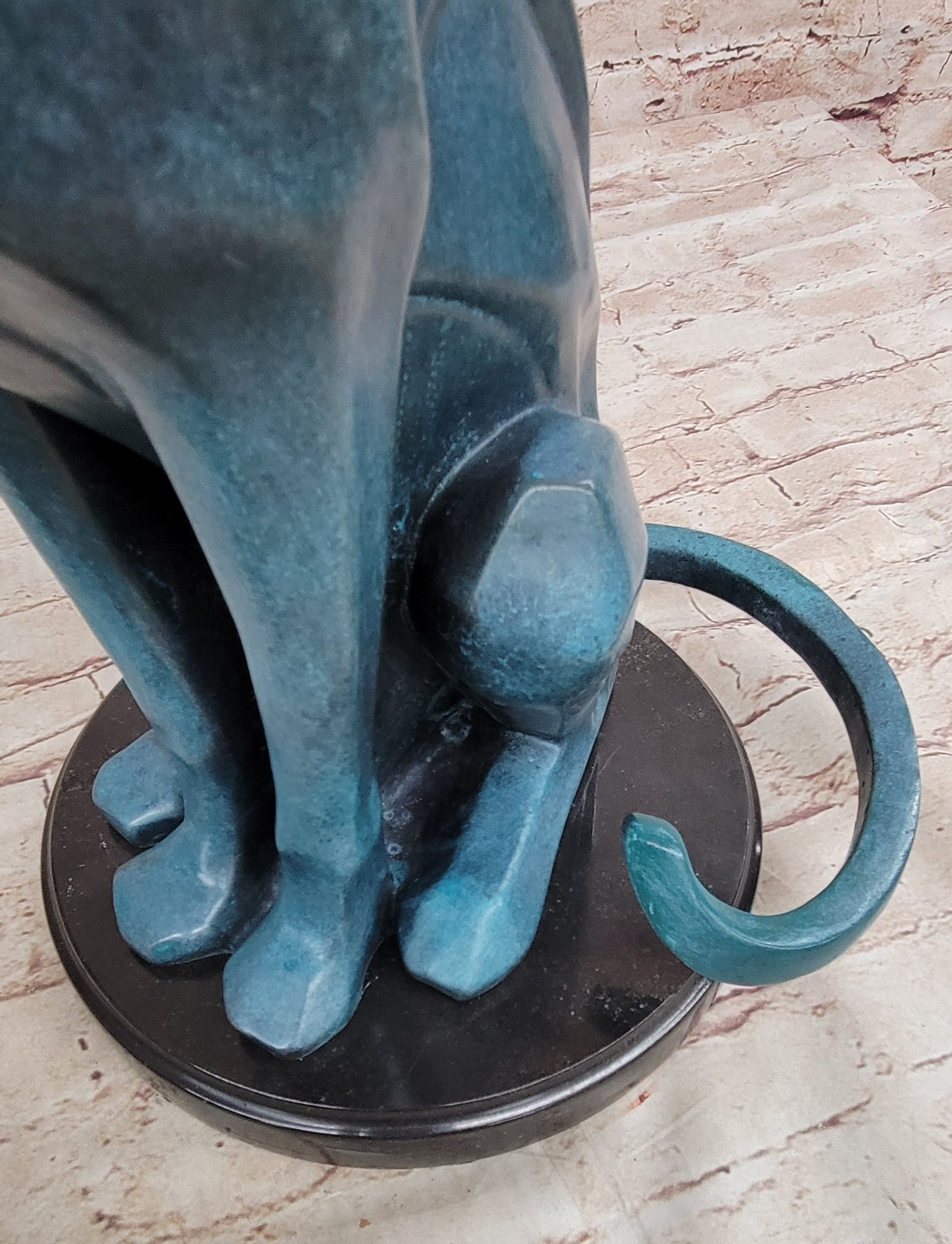 Hand Made Cougar Puma Mountain Lion Genuine Bronze Sculpture by Henry Moore