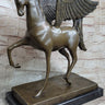 Pegasus Winged Horse Bronze Statue Sculpture Figure on Marble Base 16" x 16"