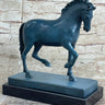 Hot Cast Bronze Chinese Tang Horse Green Blue Patina Sculpture Statue Figure