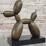 Balloon Dog Bronze Metal Sculpture Statue Decor Abstract Art on Marble Base