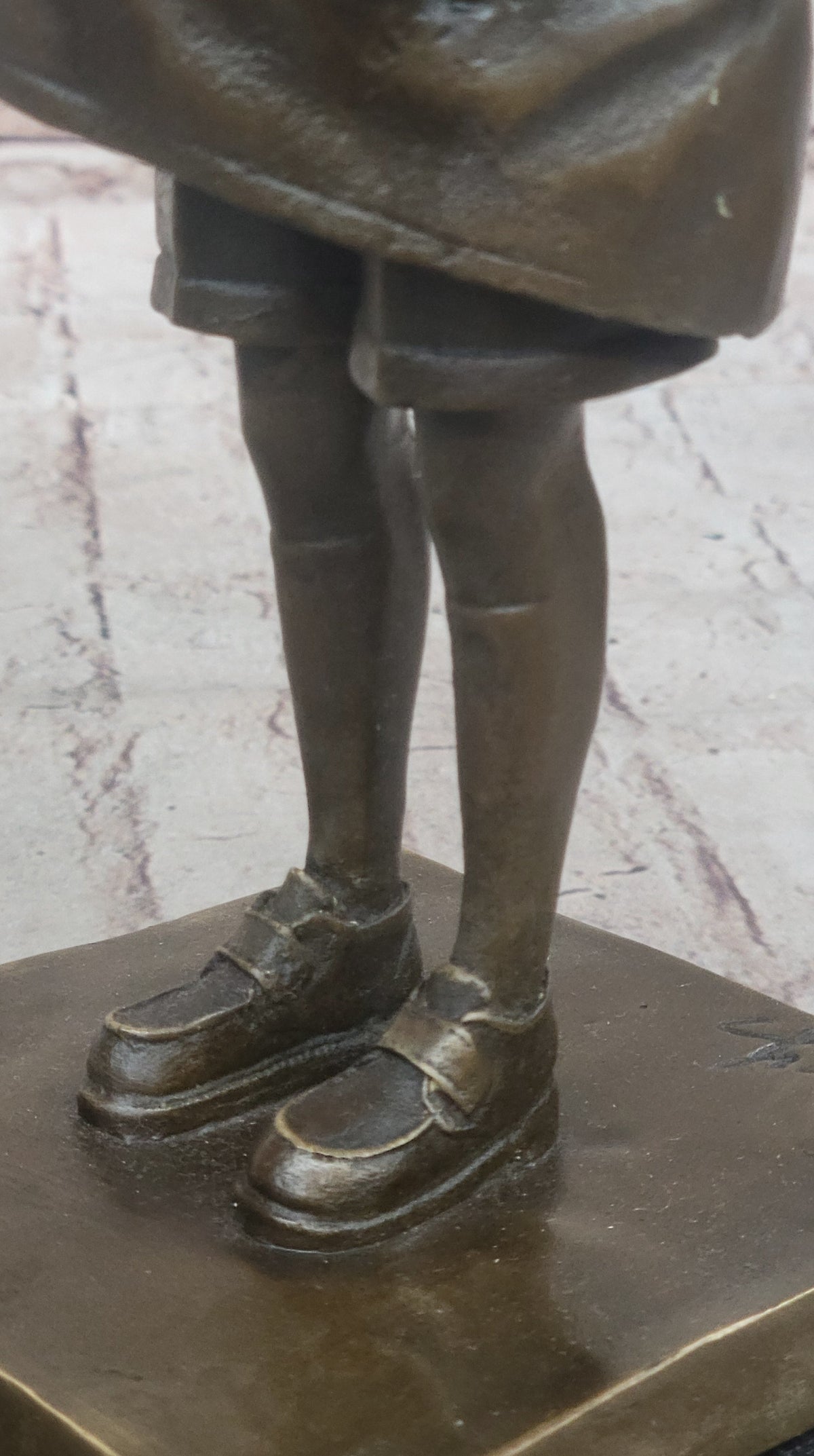Space Girl and Bird after Banksy - Bronze Sculpture Statue on Marble Base