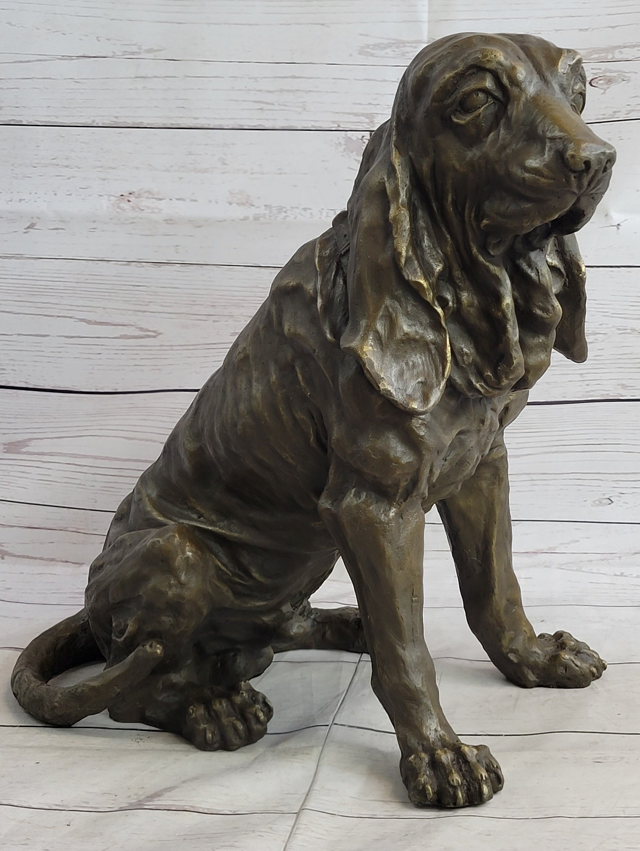Bloodhound Basset Hound Wrinkly Dog Figure Statue Sculpture 14" x 18"