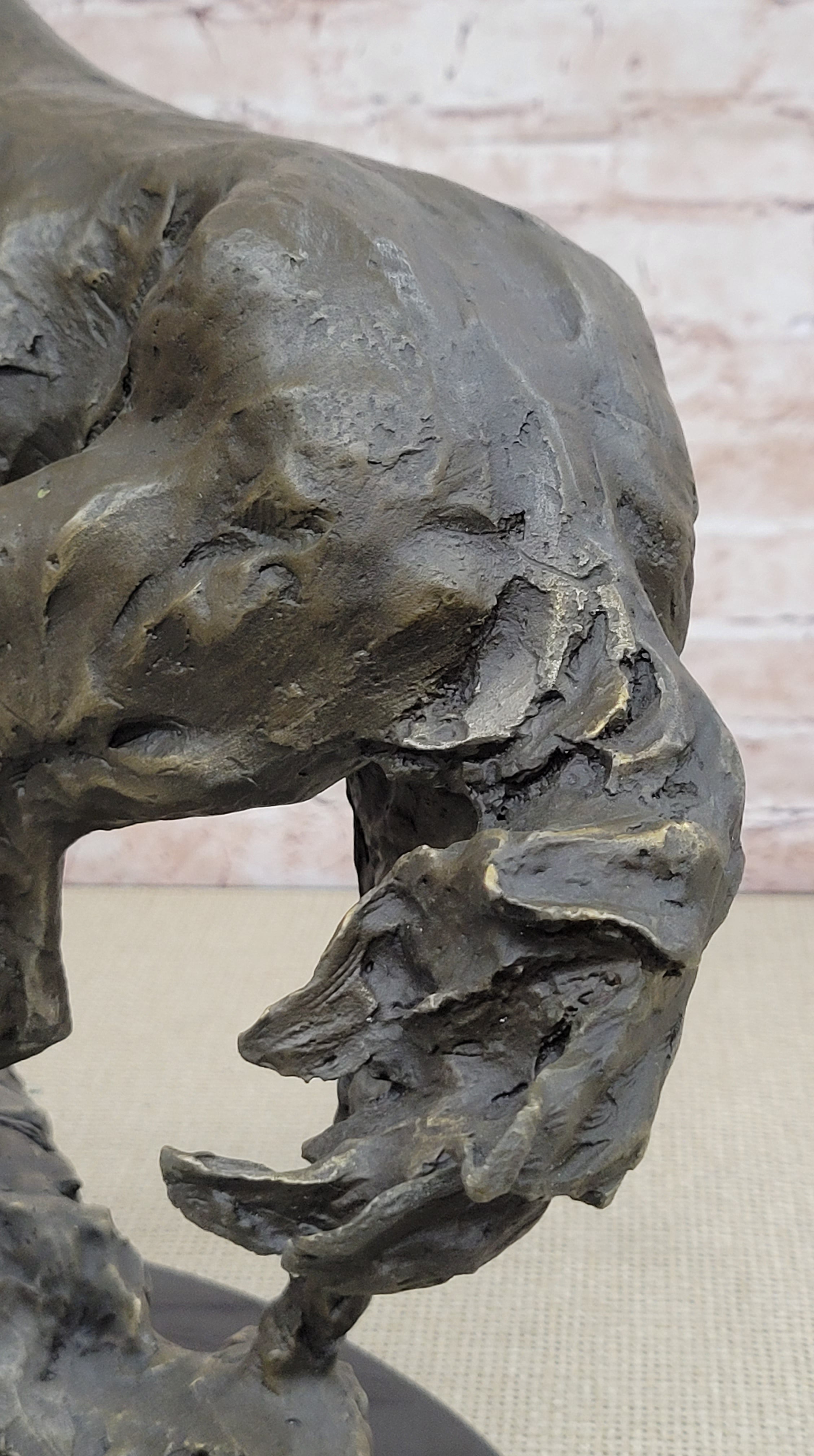 Wild Horse Bronze Statue Sculpture Figure Crude Style 17.5" x 16.5"