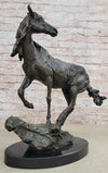 Wild Horse Bronze Statue Sculpture Figure Crude Style 17.5" x 16.5"