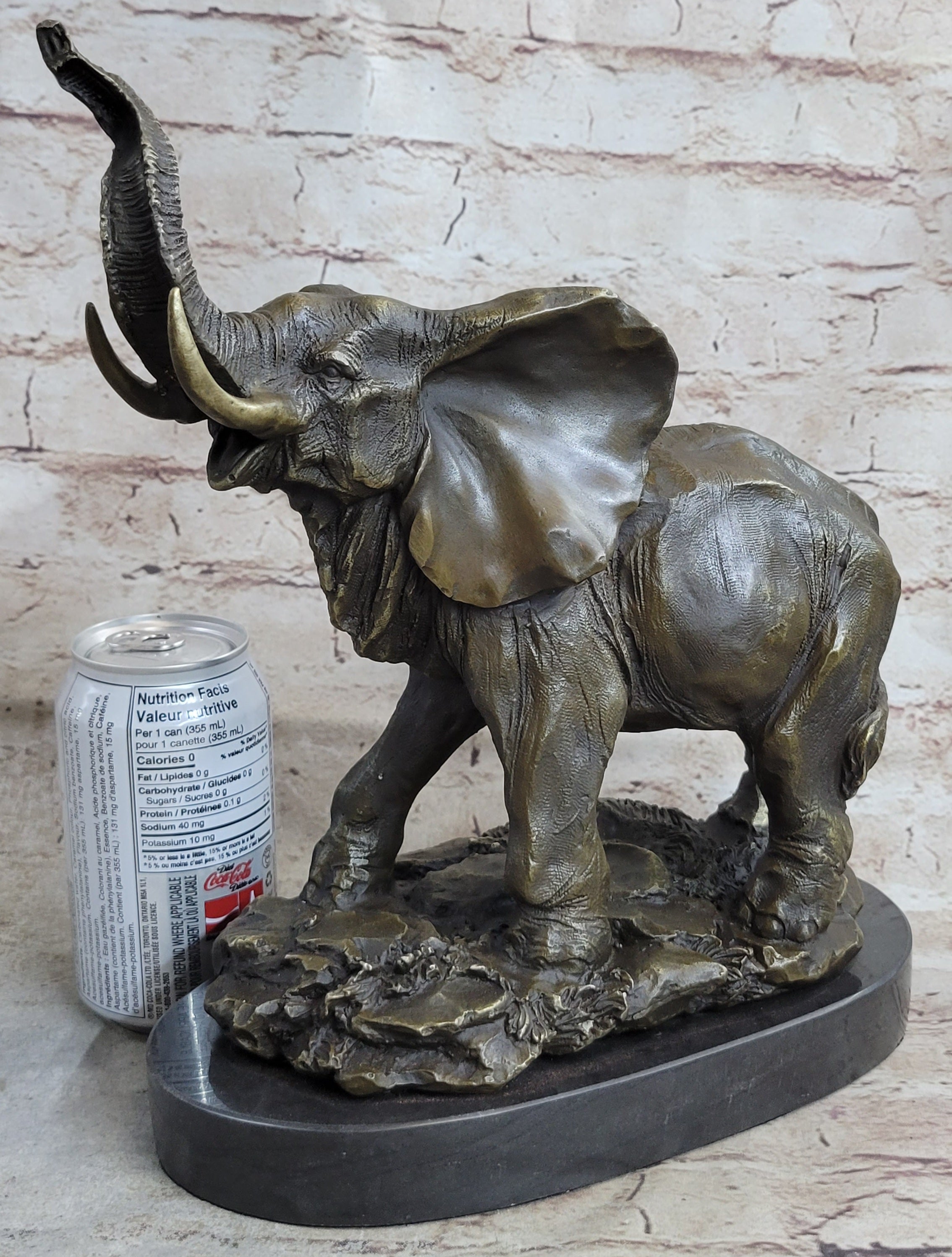 Bronze Metal Elephant Statue Sculpture Figure Figurine 12" x 14"