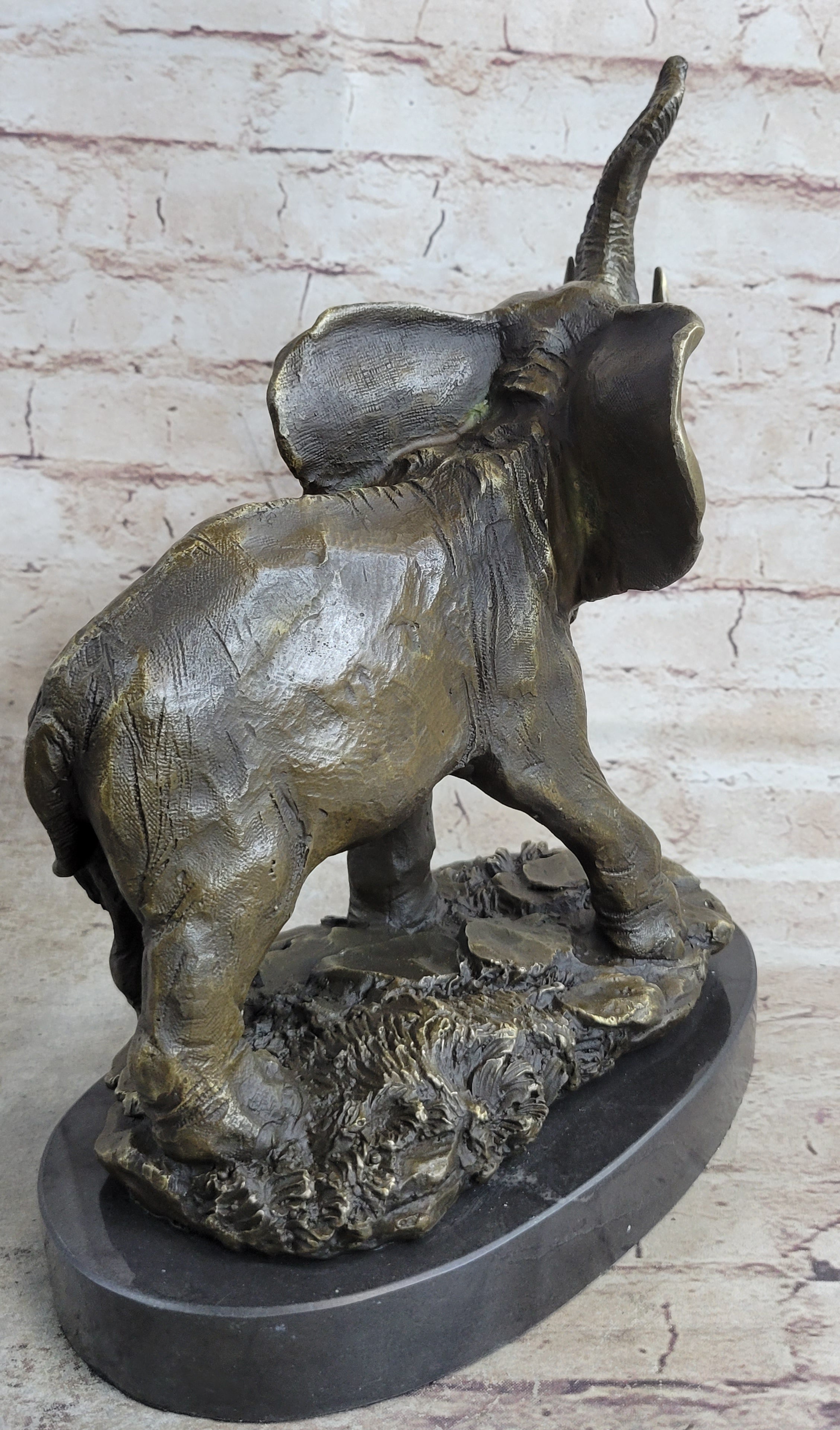 Bronze Metal Elephant Statue Sculpture Figure Figurine 12" x 14"