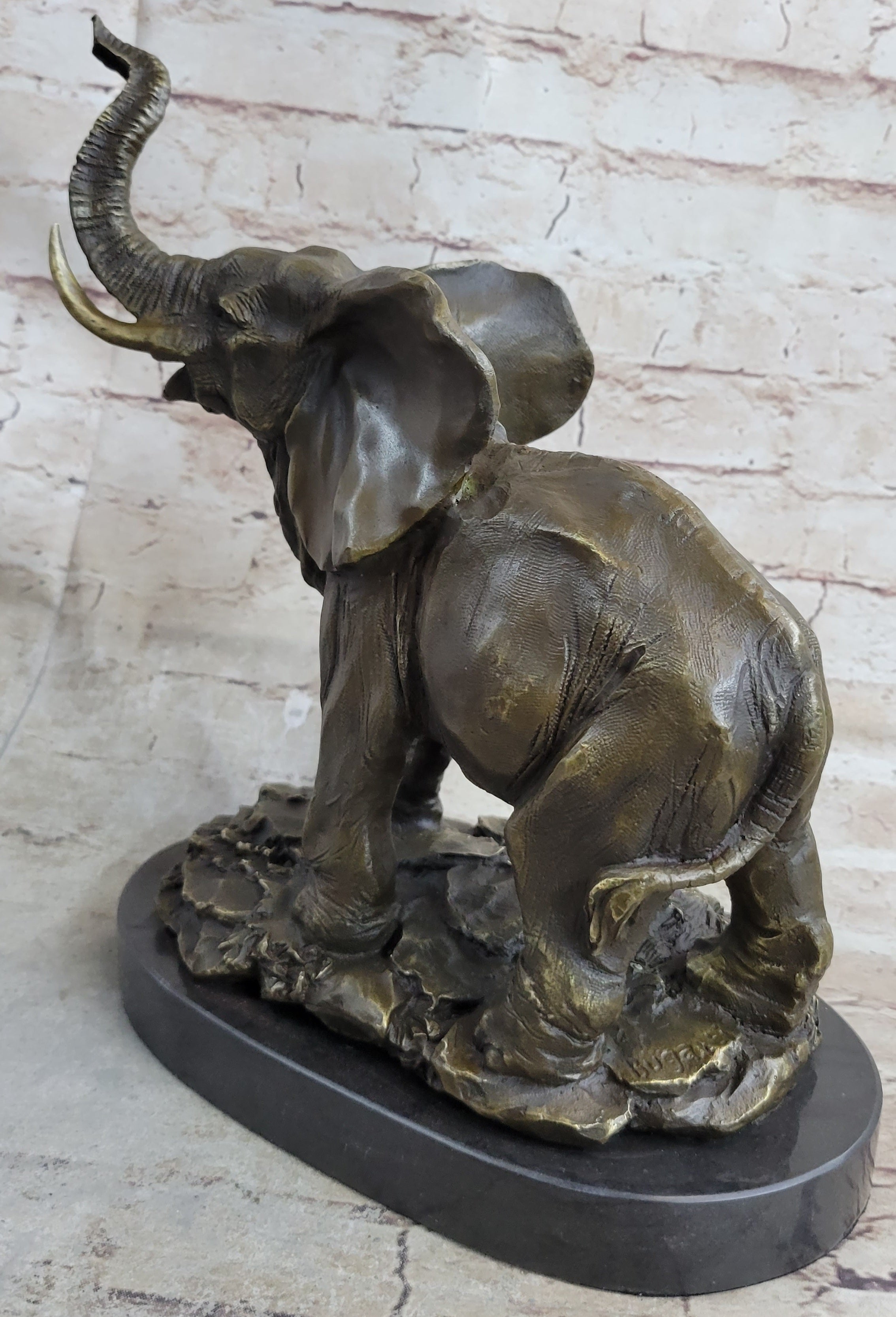 Bronze Metal Elephant Statue Sculpture Figure Figurine 12" x 14"