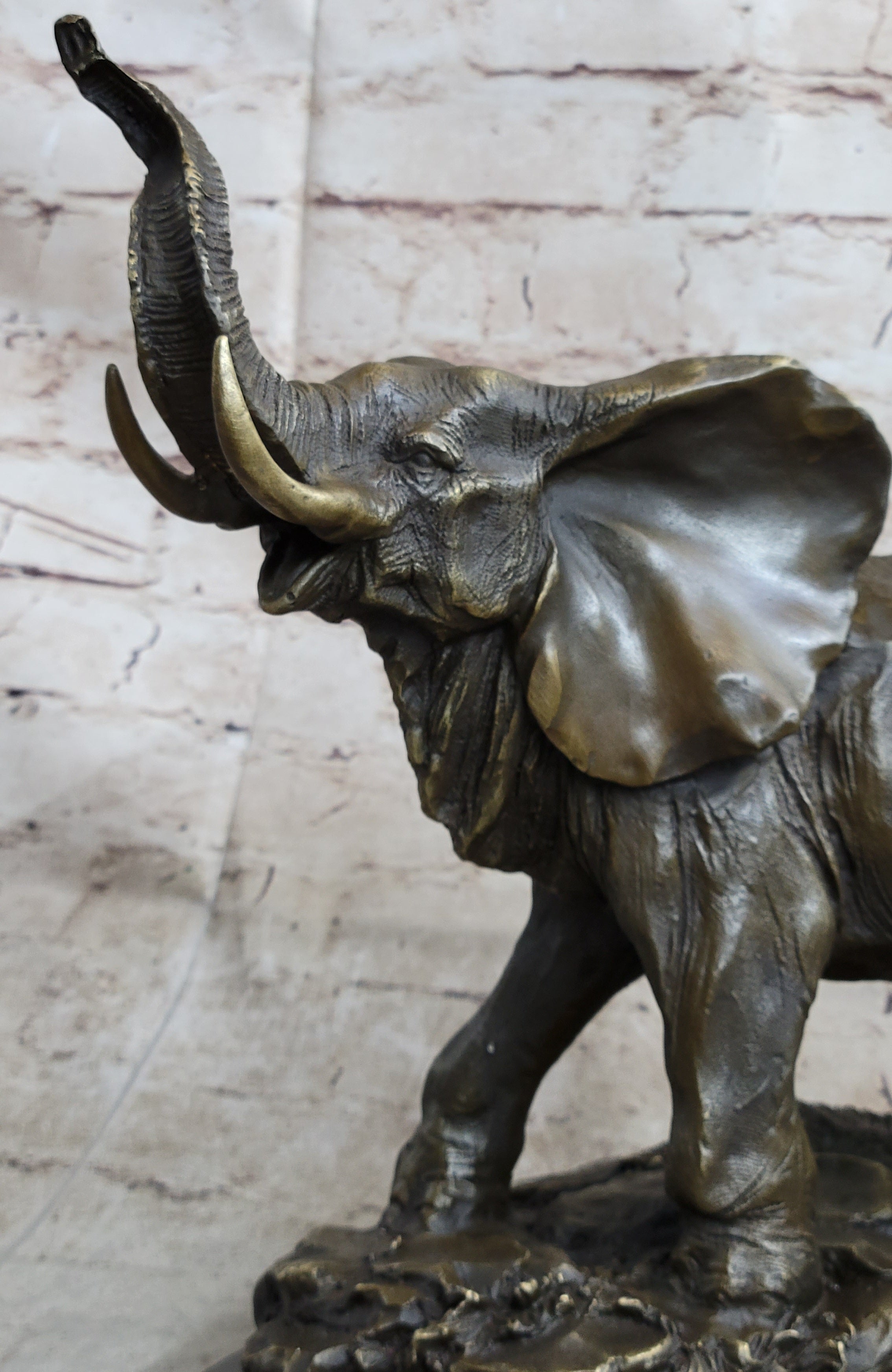 Bronze Metal Elephant Statue Sculpture Figure Figurine 12" x 14"