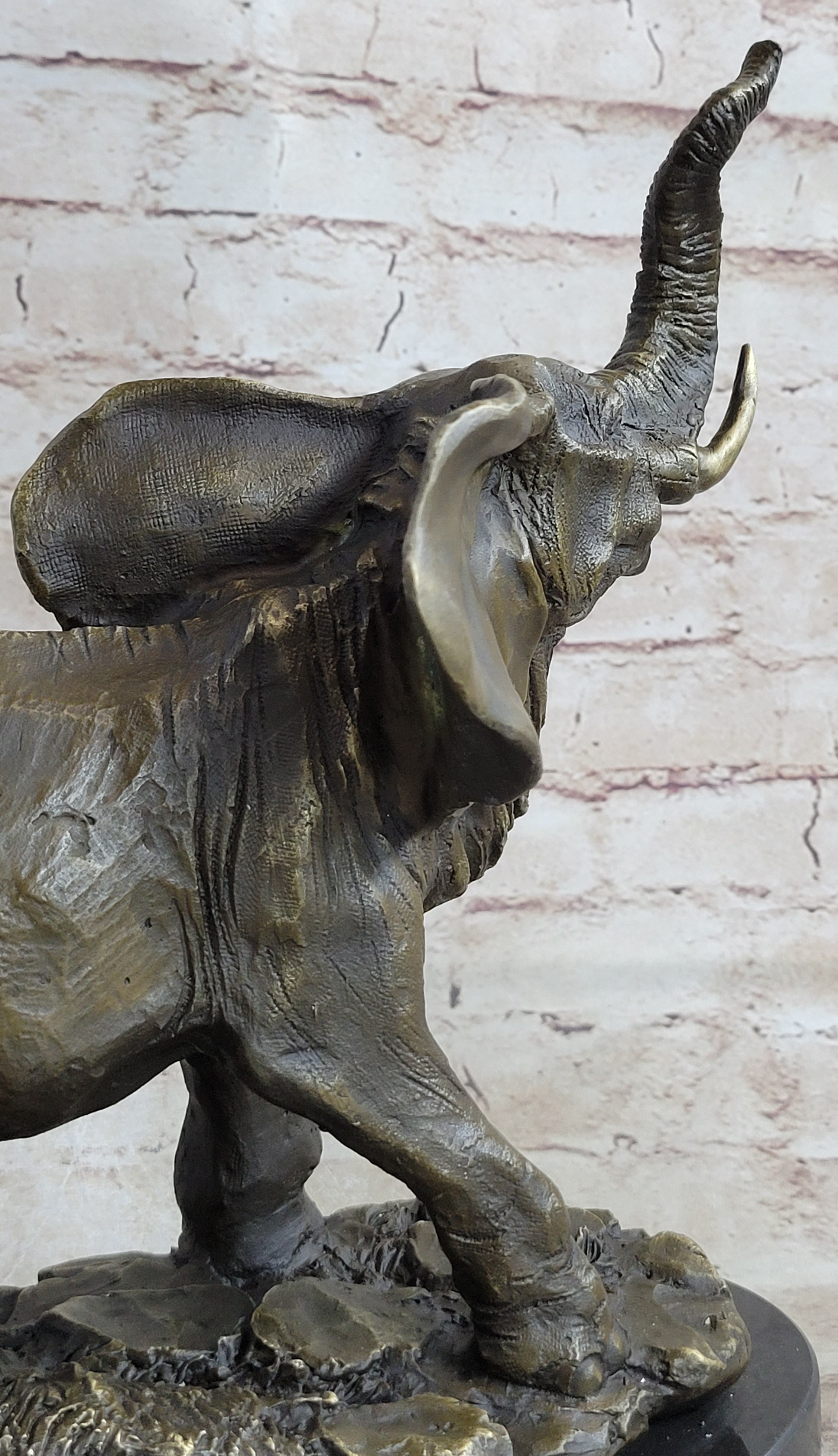Bronze Metal Elephant Statue Sculpture Figure Figurine 12" x 14"
