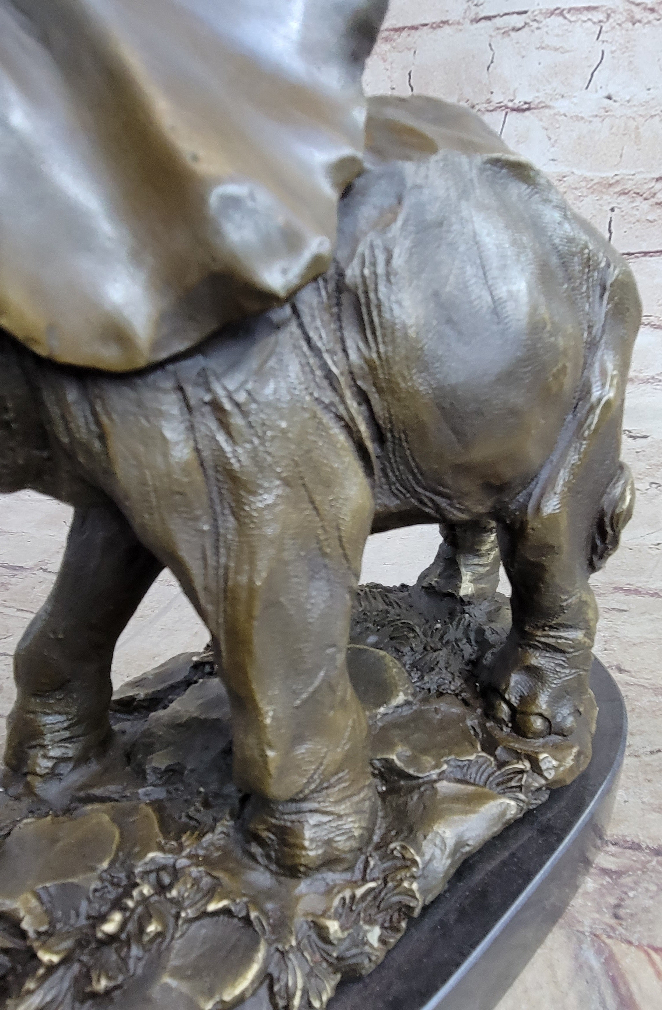 Bronze Metal Elephant Statue Sculpture Figure Figurine 12" x 14"