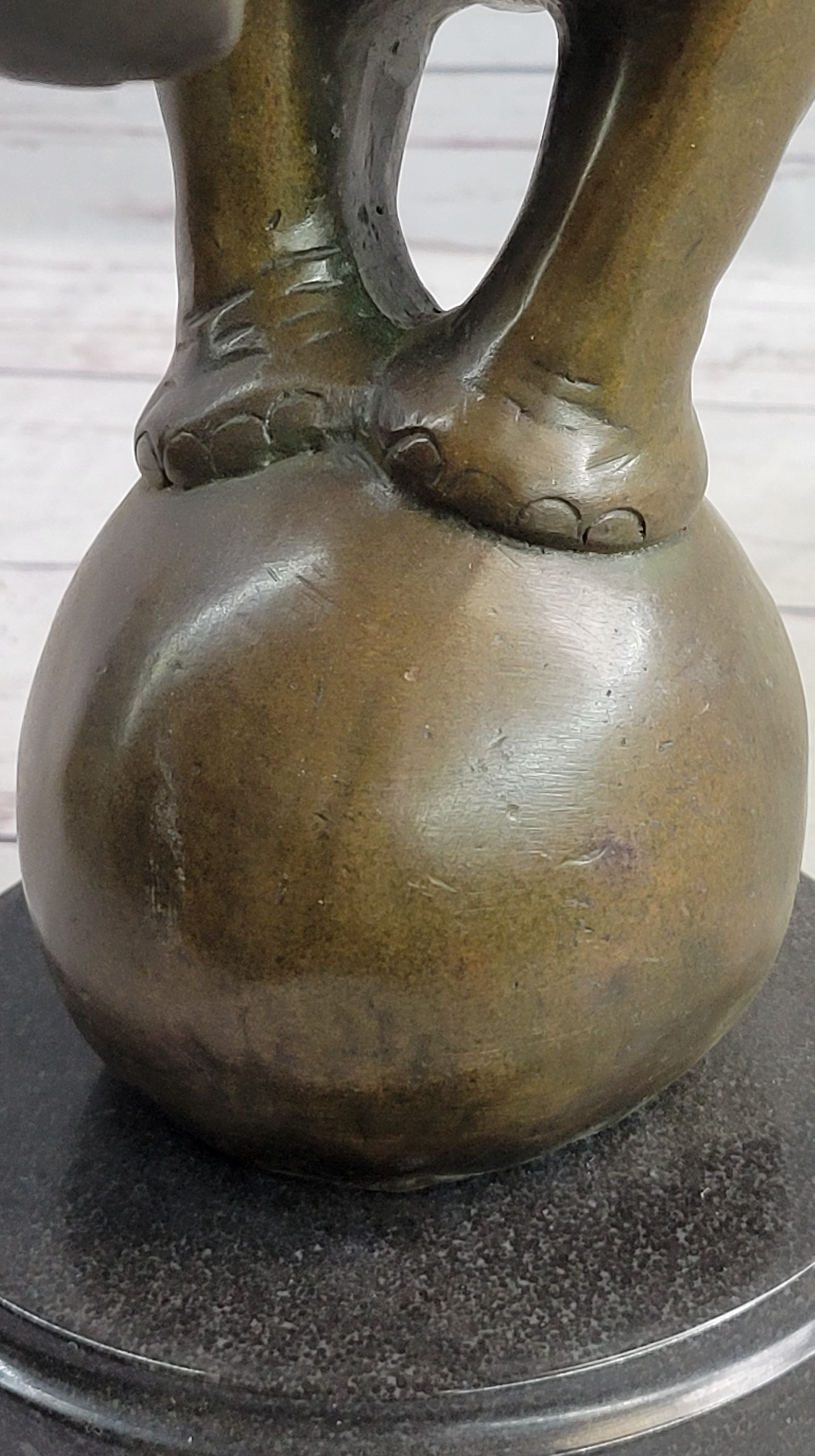 Bronze Sculpture Statue Figure Circus Elephant Balancing on Ball
