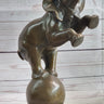 Bronze Sculpture Statue Figure Circus Elephant Balancing on Ball