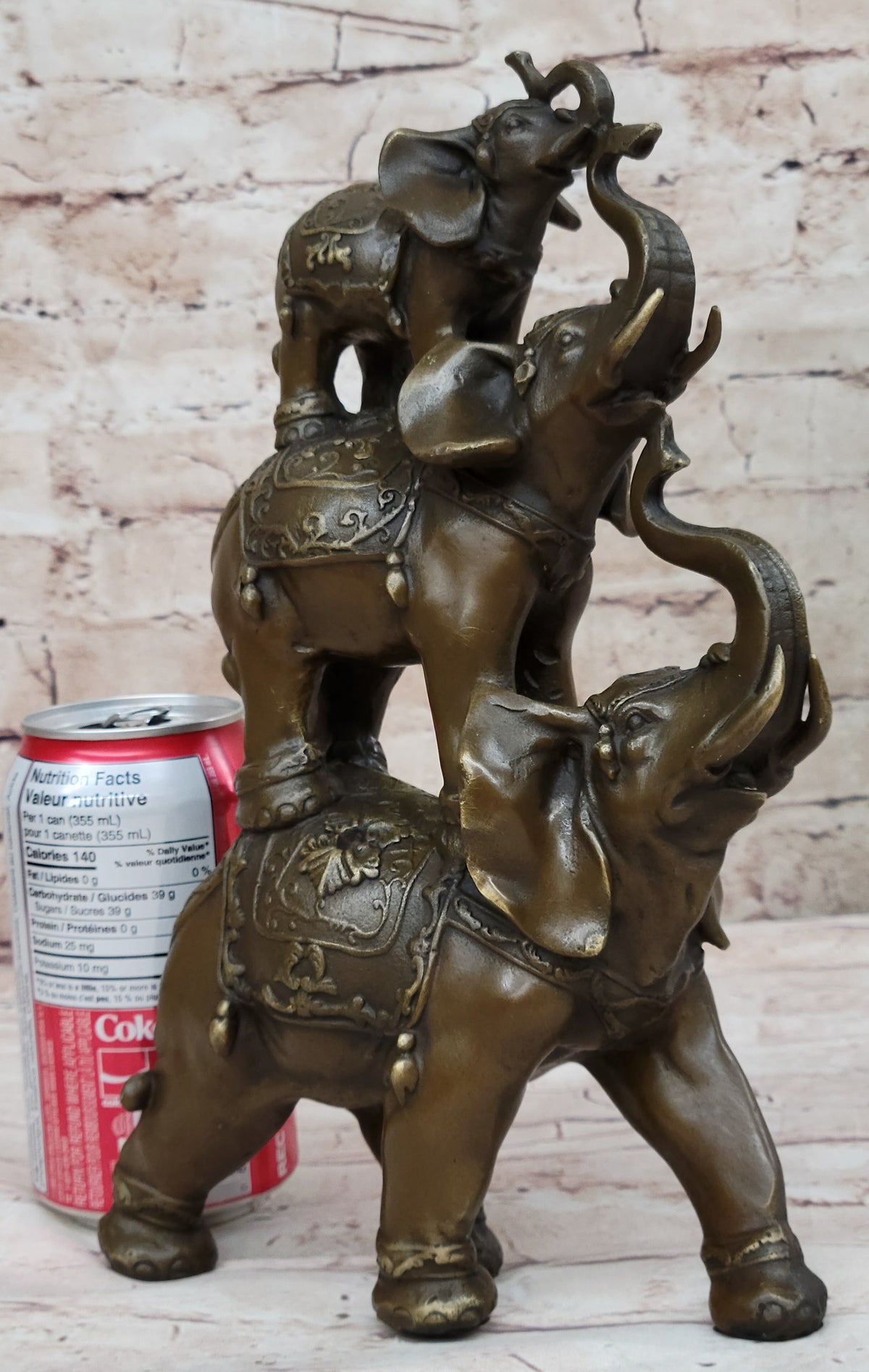 Collectible Bronze Elephant Safari Statue Art Figure Figurine Animal Hot Cast