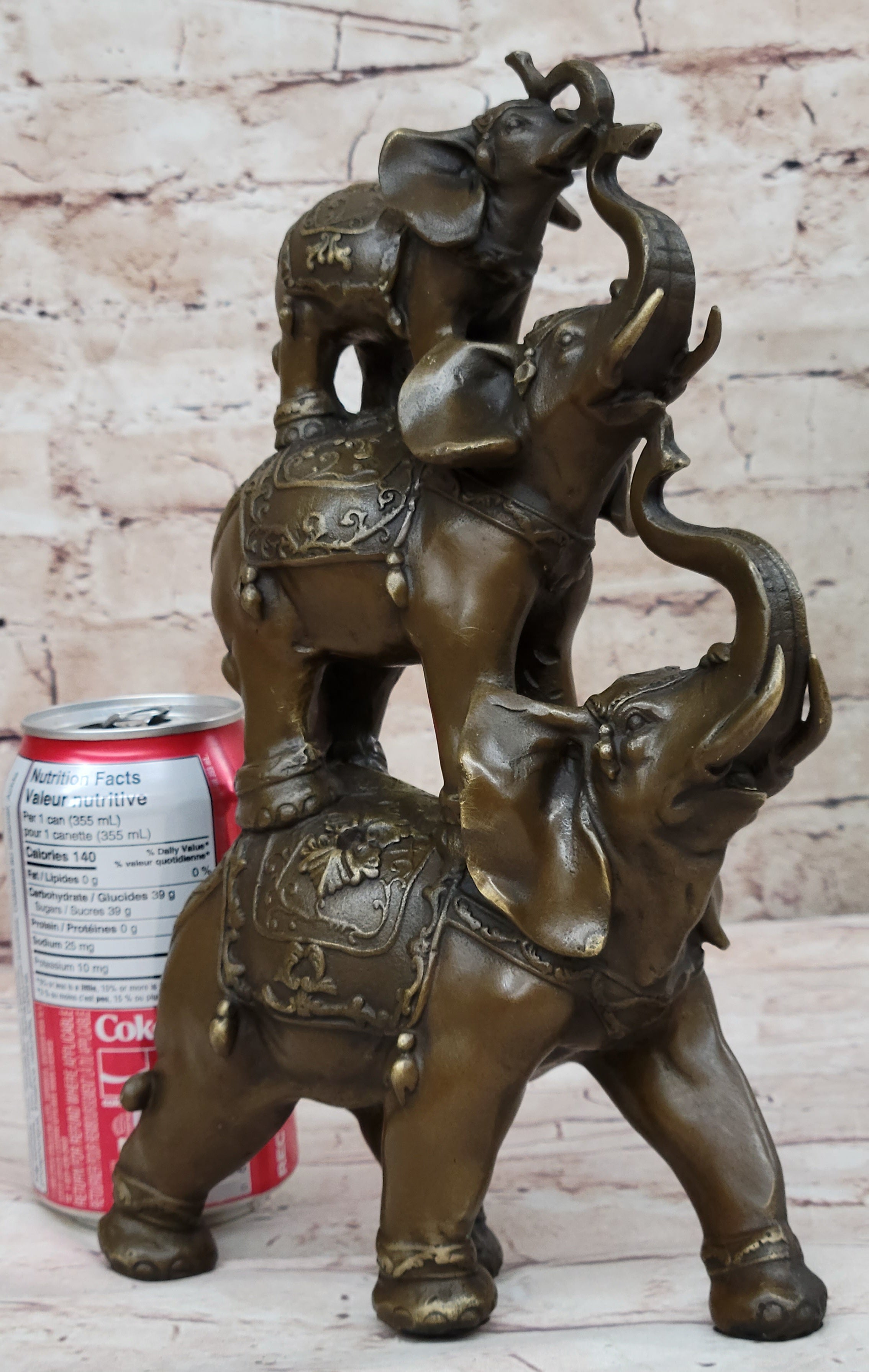 Collectible Bronze Elephant Safari Statue Art Figure Figurine Animal Hot Cast