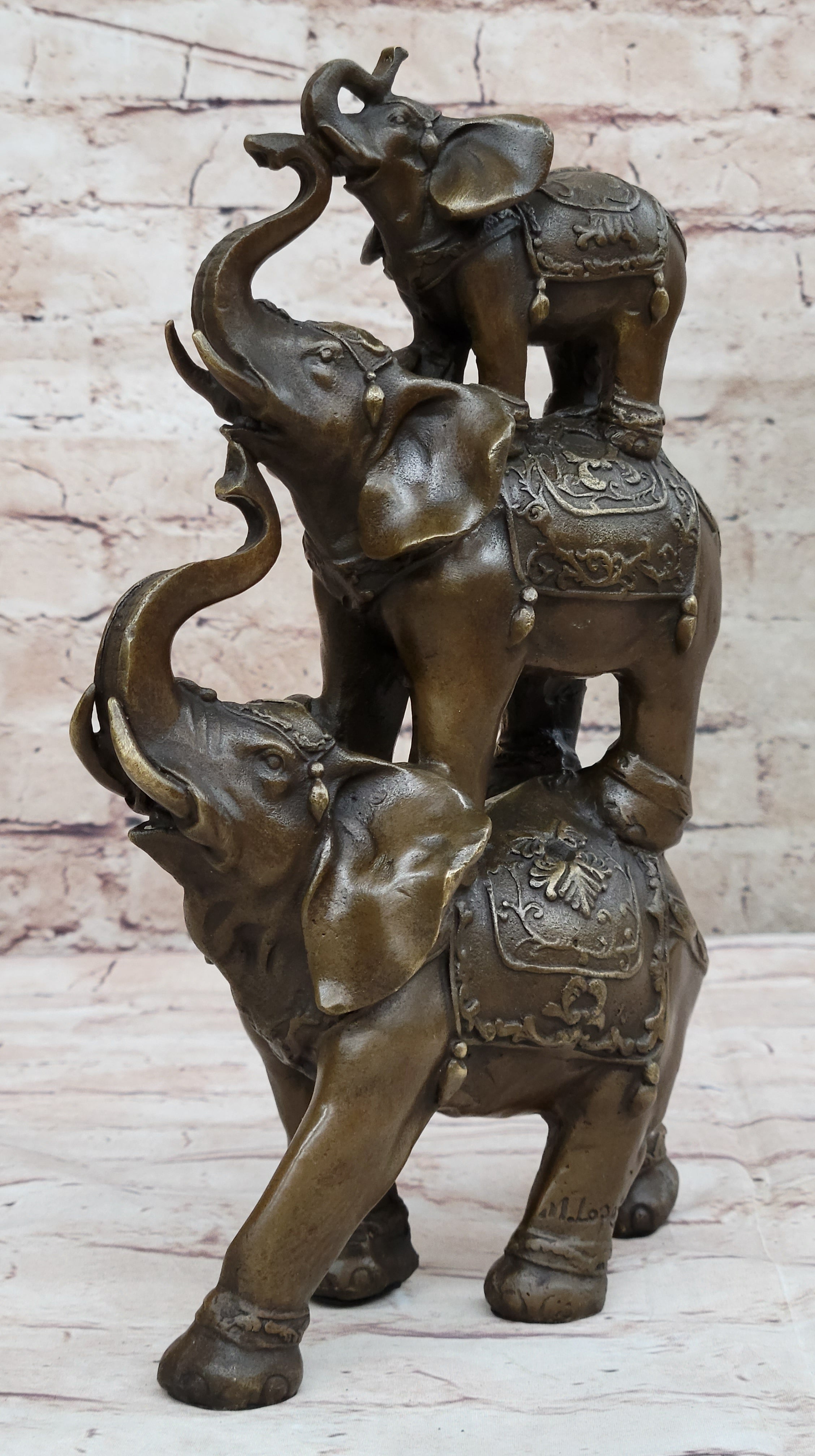 Collectible Bronze Elephant Safari Statue Art Figure Figurine Animal Hot Cast