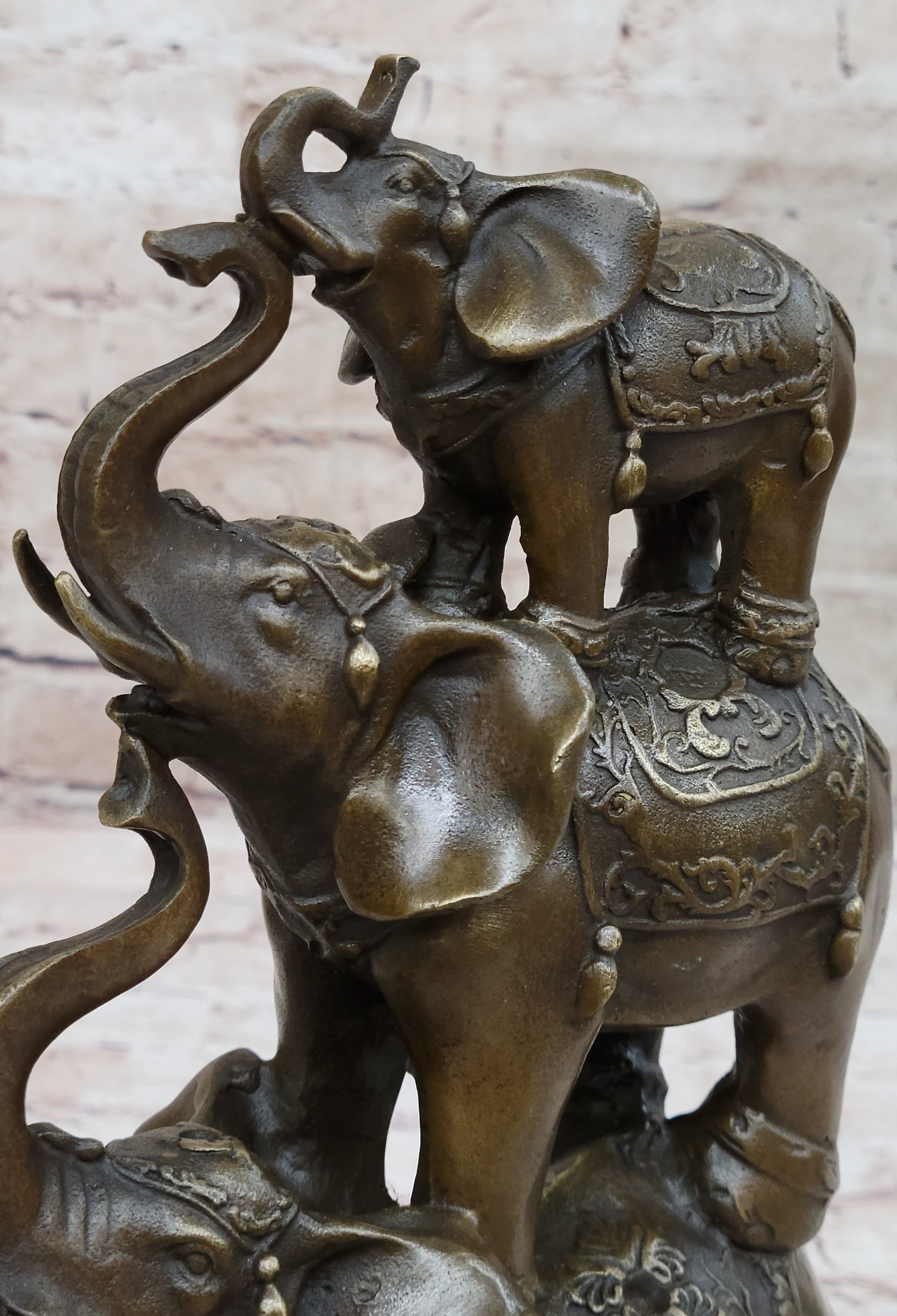 Collectible Bronze Elephant Safari Statue Art Figure Figurine Animal Hot Cast