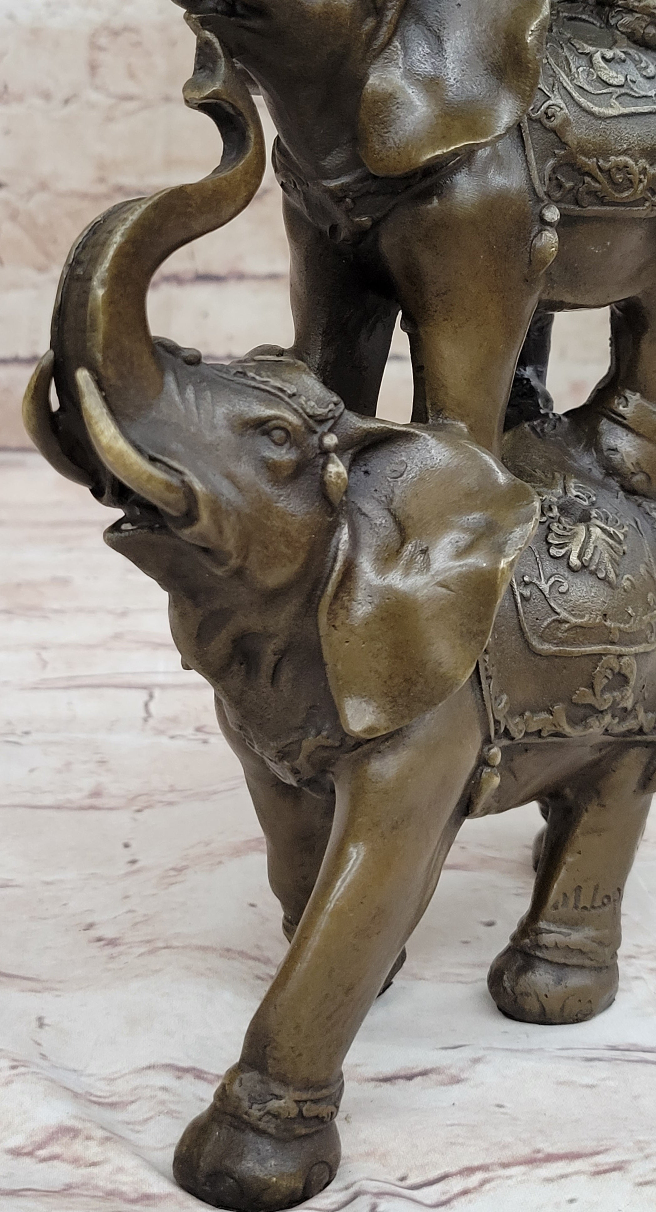 Collectible Bronze Elephant Safari Statue Art Figure Figurine Animal Hot Cast