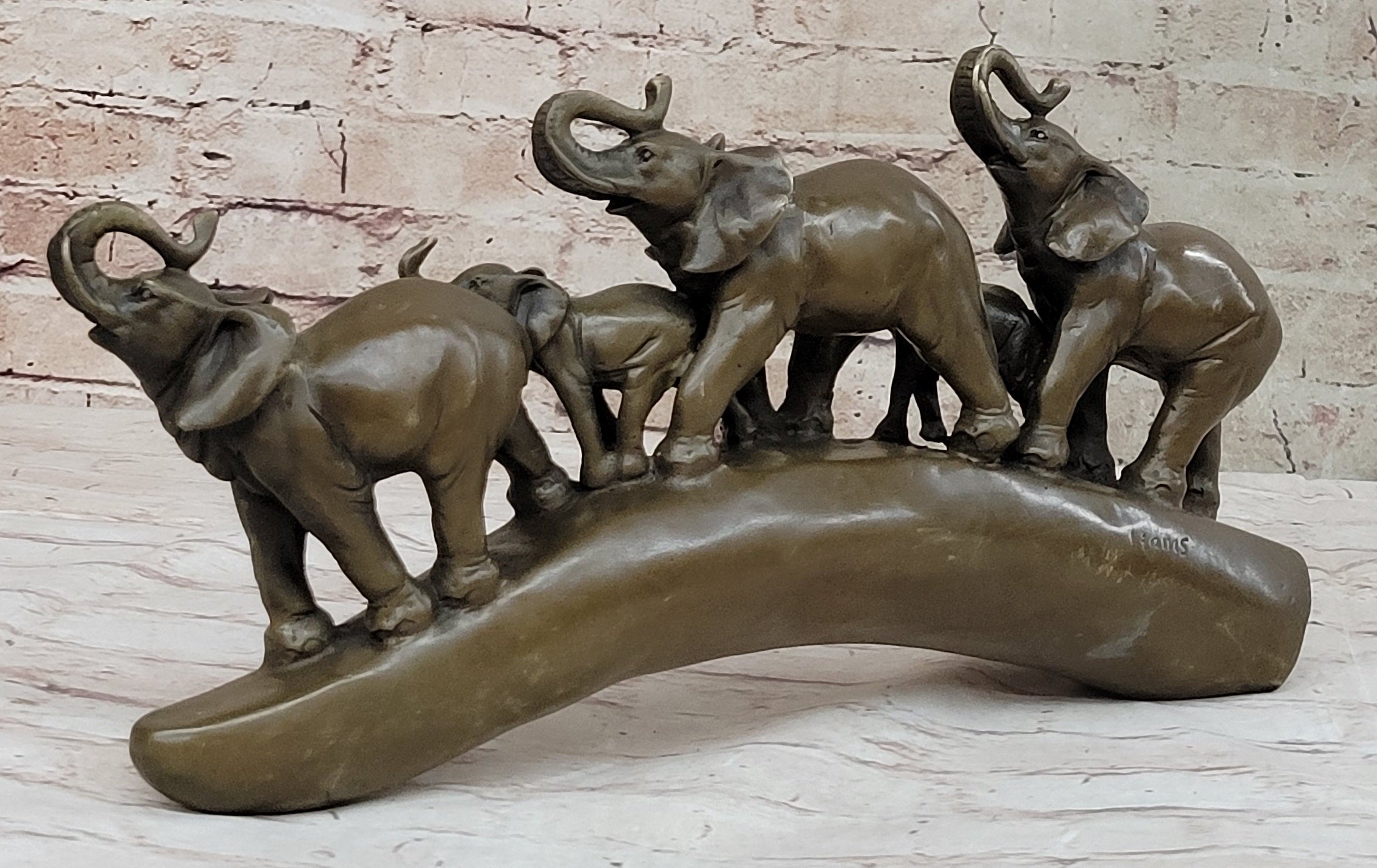 Tibet Royal family Pure Bronze Hot Cast Fine Lotus Lucky Elephant Statue Fortune