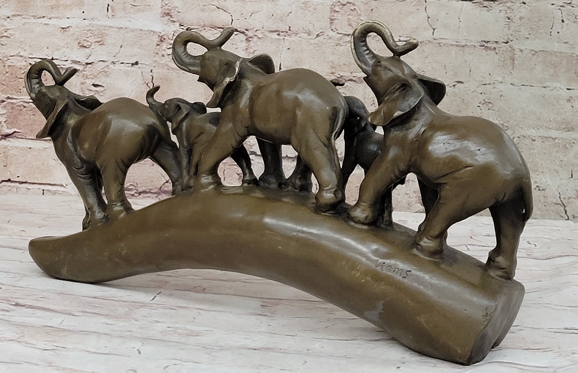 Tibet Royal family Pure Bronze Hot Cast Fine Lotus Lucky Elephant Statue Fortune